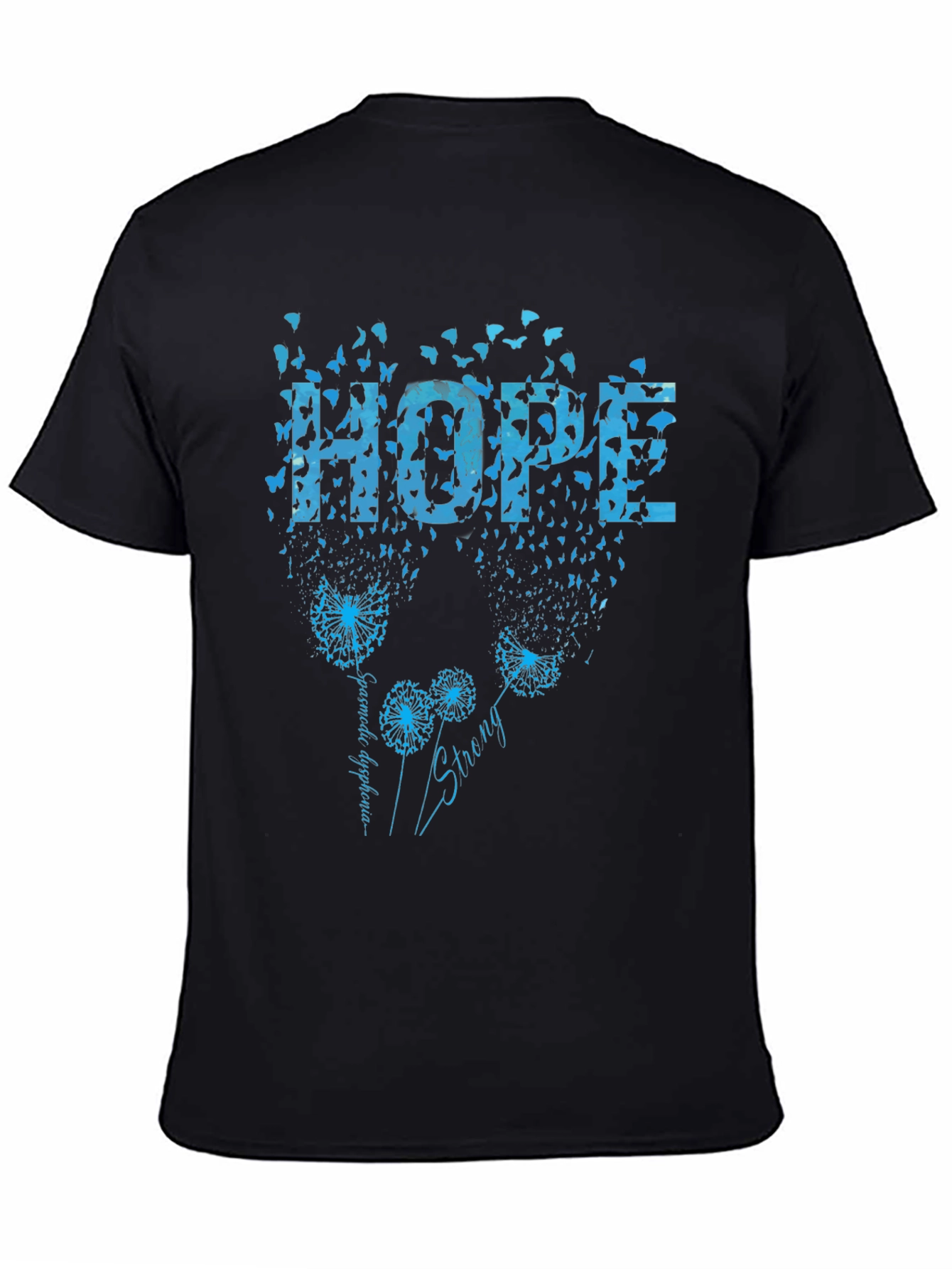 Hope Dandelion Butterfly Black T-Shirt