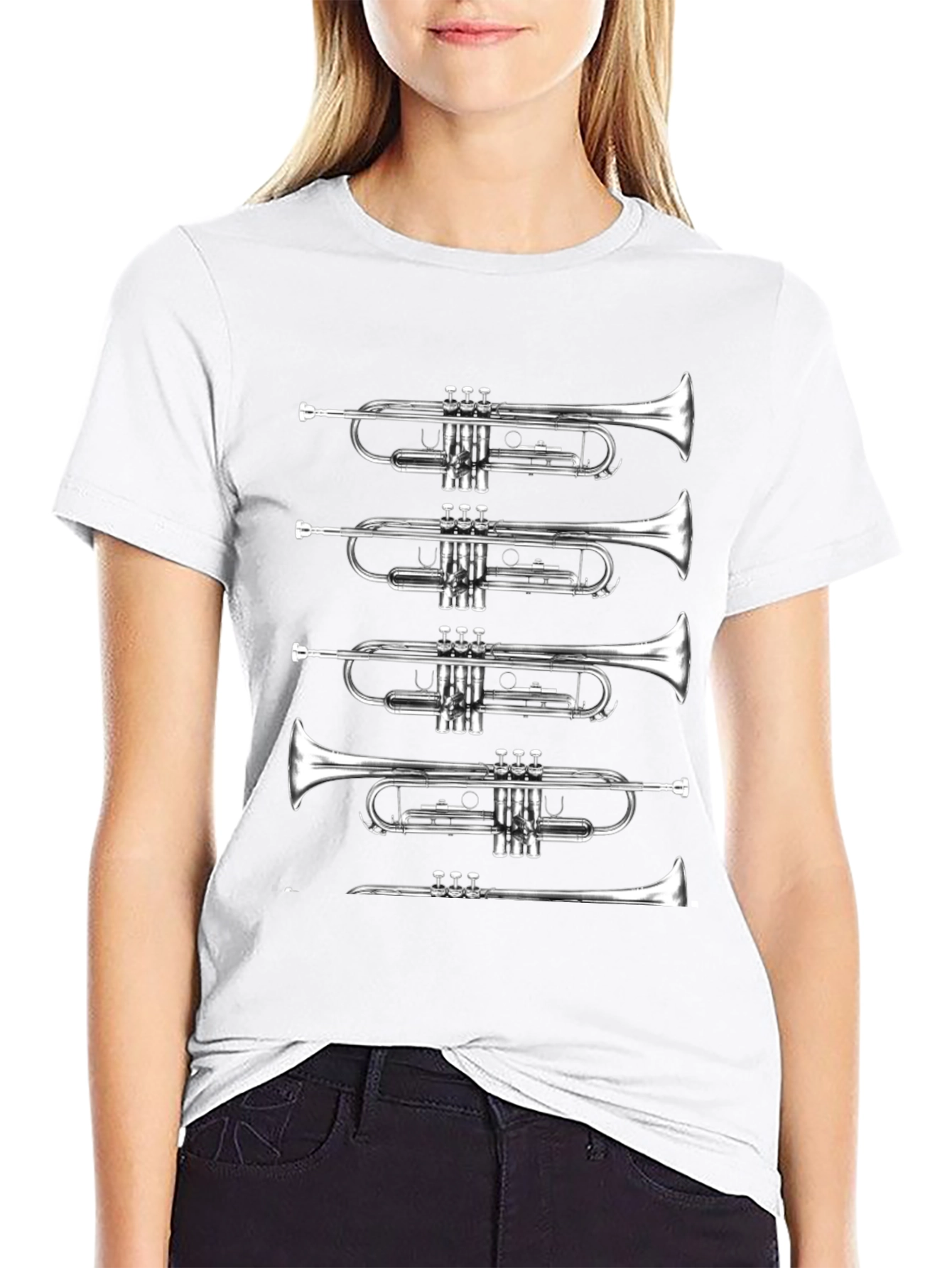 Trumpet Graphic Tee - Musicians Black T-Shirt