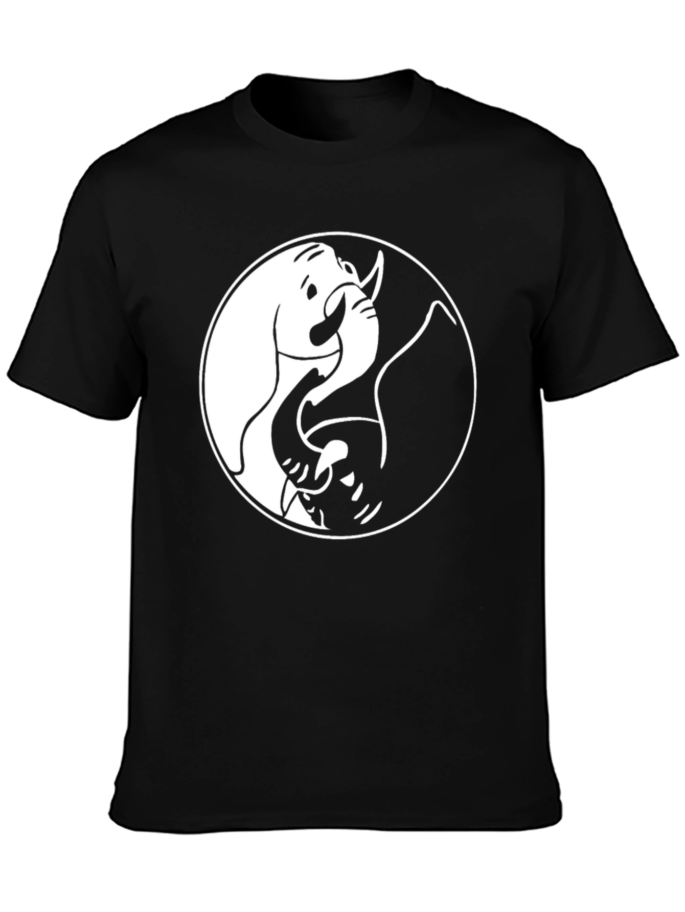 Yin Yang Elephant Black T-Shirt