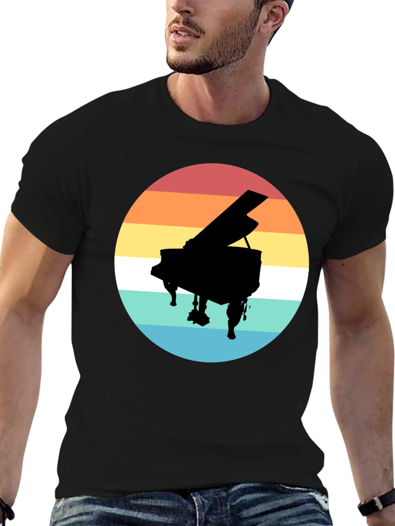 Retro Piano Sunset T-Shirt
