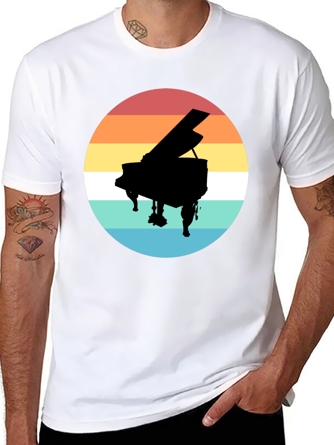 Retro Piano Sunset T-Shirt