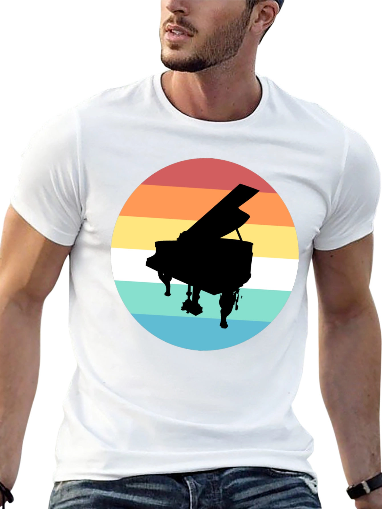Retro Piano Sunset T-Shirt