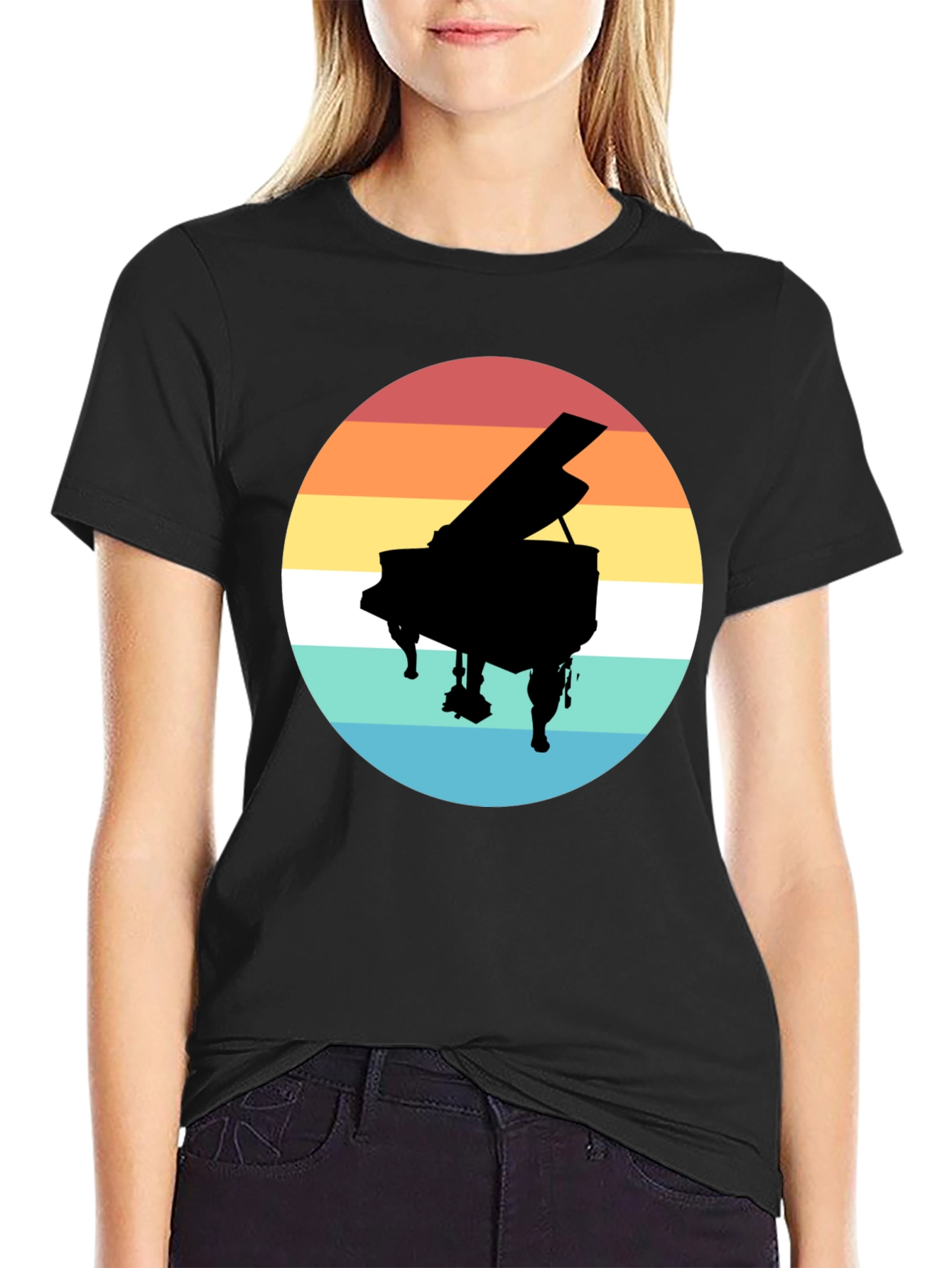 Retro Piano Sunset T-Shirt