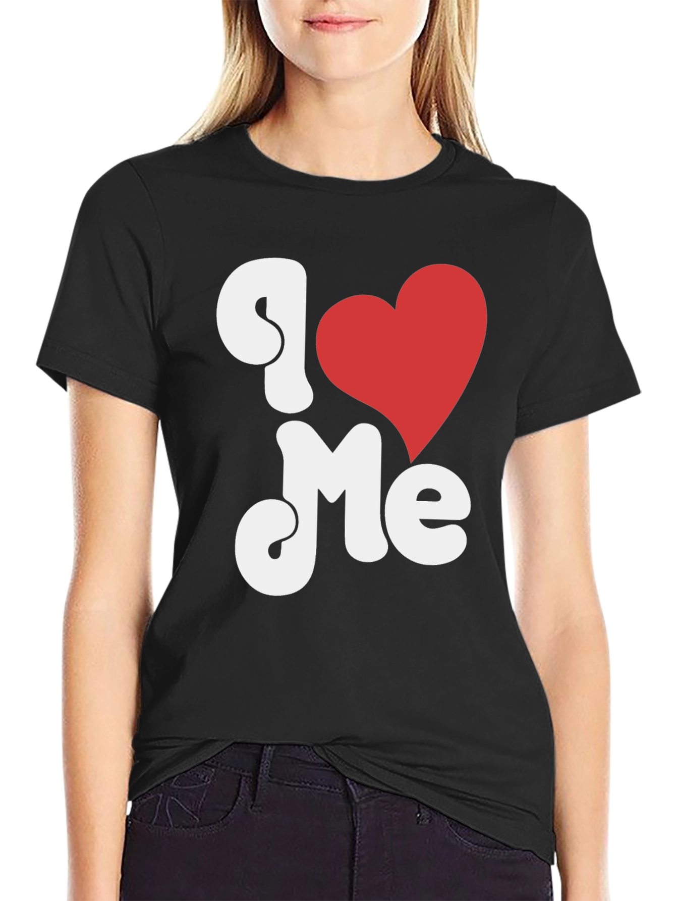 I Heart Me Black Graphic Tee