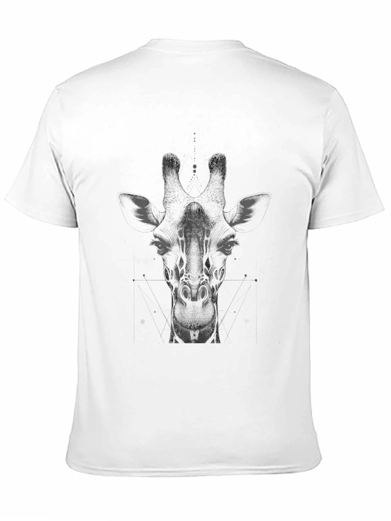 Giraffe Graphic Print Mens T-Shirt - Black