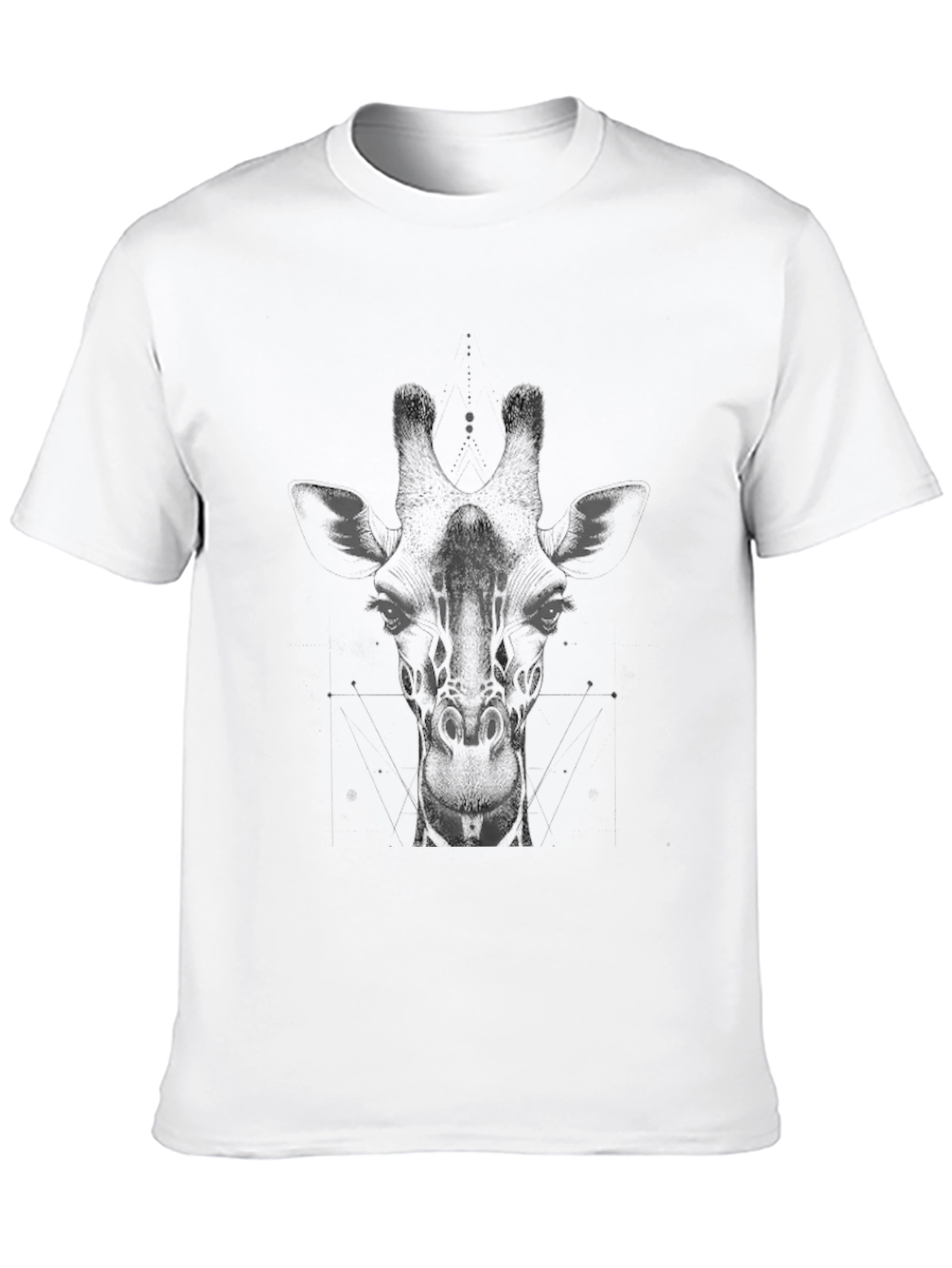 Giraffe Graphic Print Mens T-Shirt - Black
