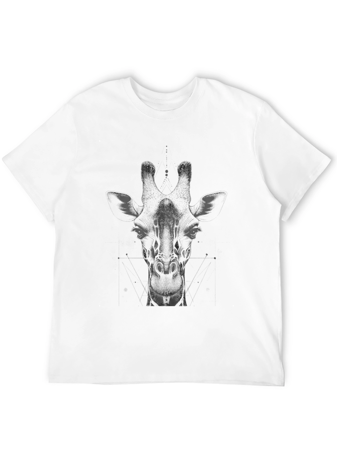 Giraffe Graphic Print Mens T-Shirt - Black