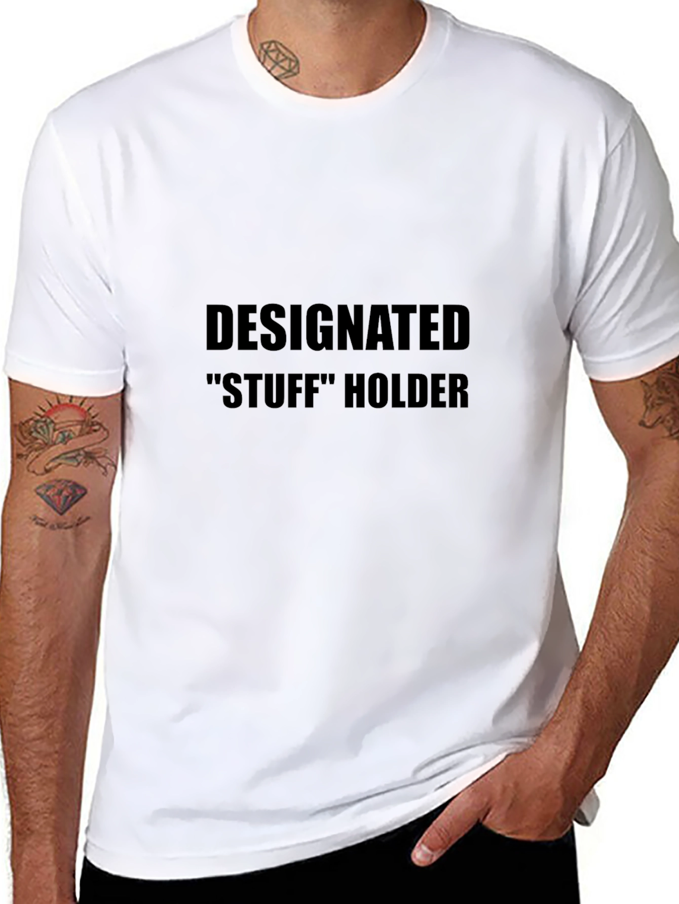Designated Stuff Holder Funny Black T-Shirt