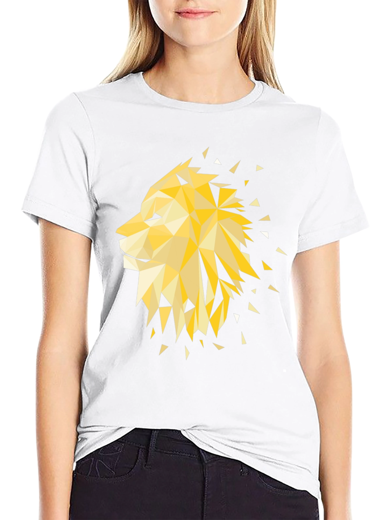 Geometric Lion Graphic Tee - Modern Style