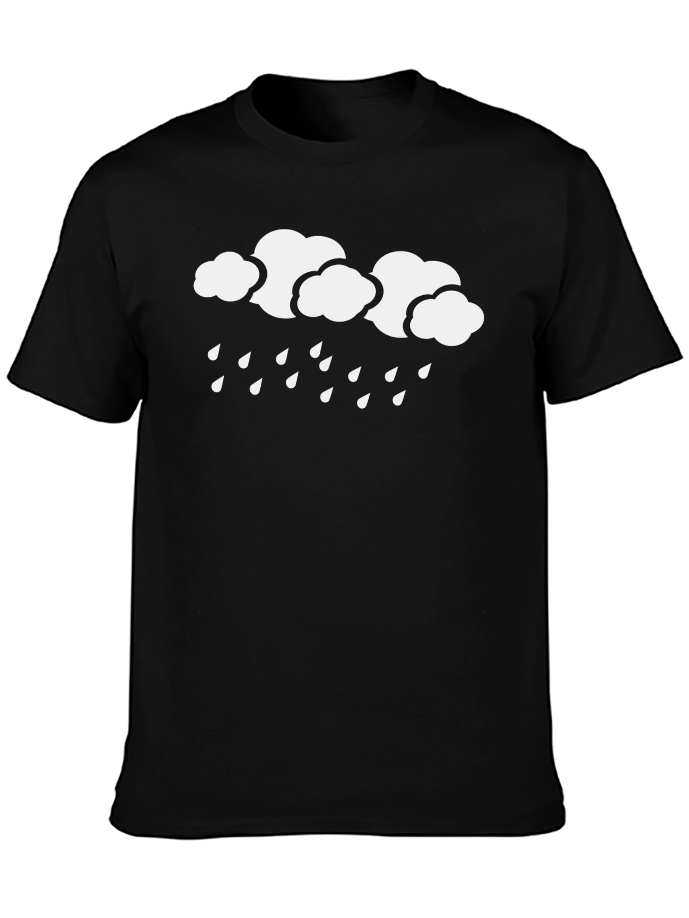 Rainy Day Black Cotton Graphic Tee