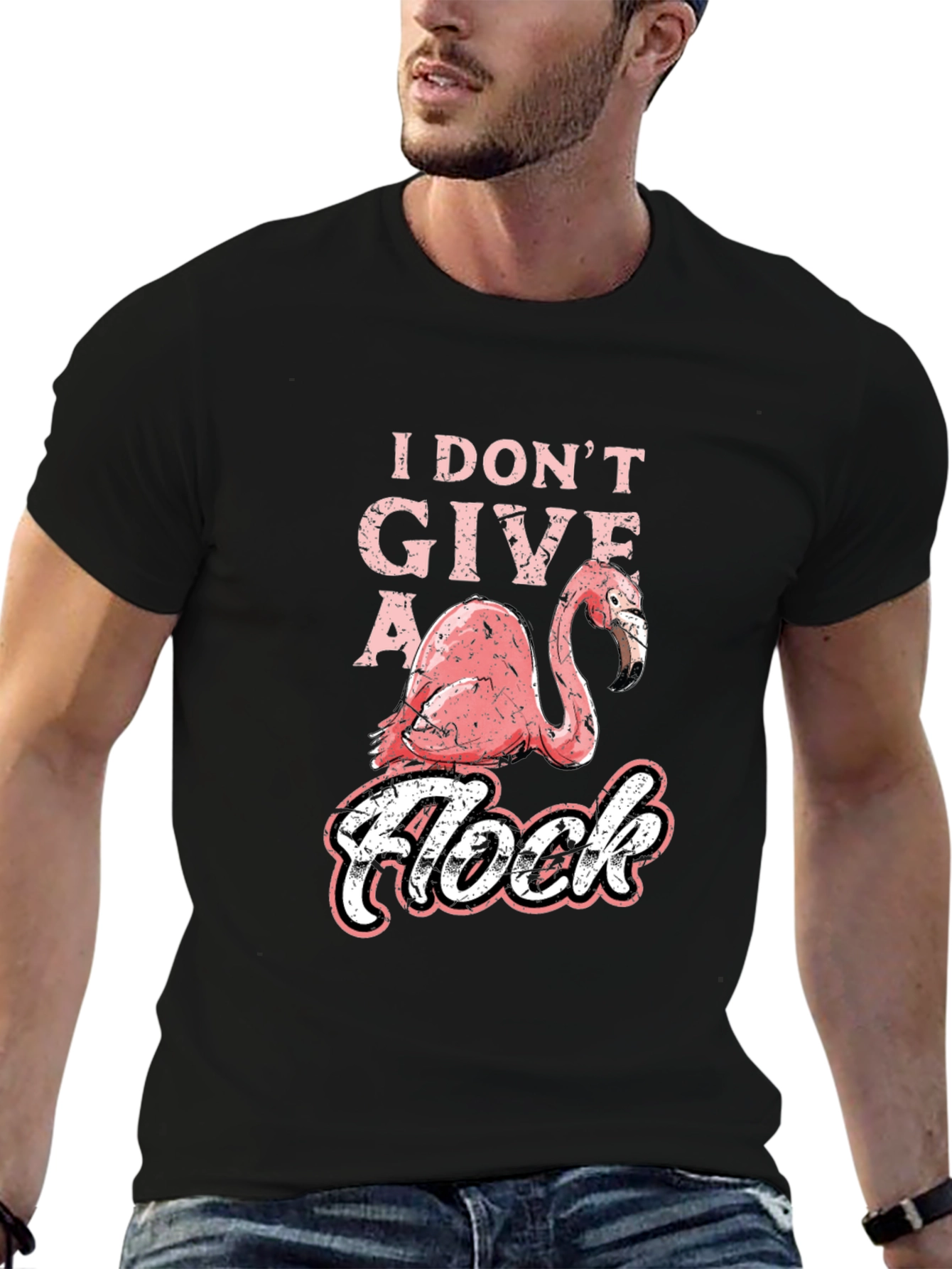 I Dont Give a Flock Flamingo Graphic T-Shirt