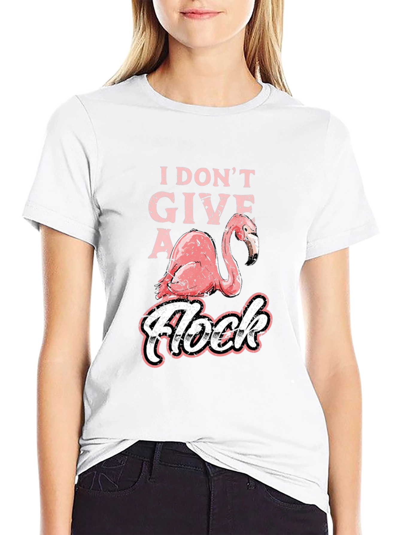 I Dont Give a Flock Flamingo Graphic T-Shirt