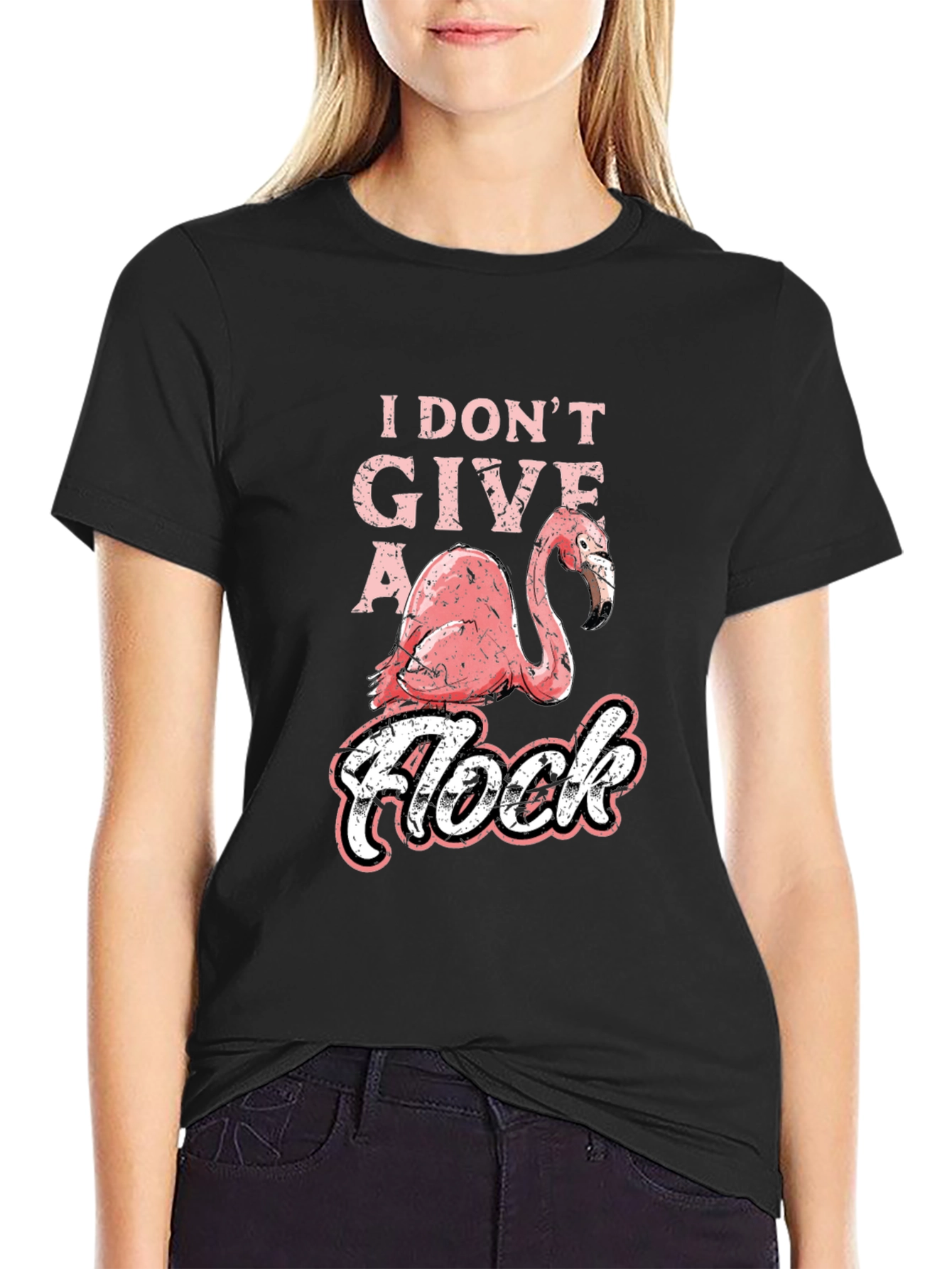 I Dont Give a Flock Flamingo Graphic T-Shirt