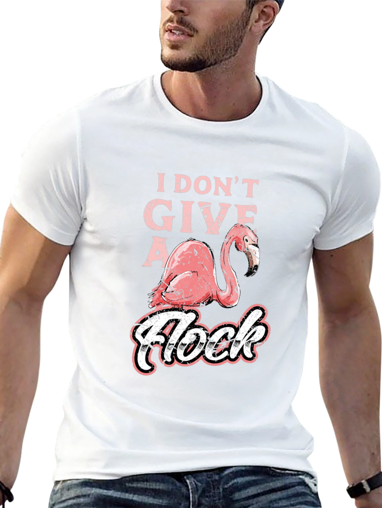 I Dont Give a Flock Flamingo Graphic T-Shirt