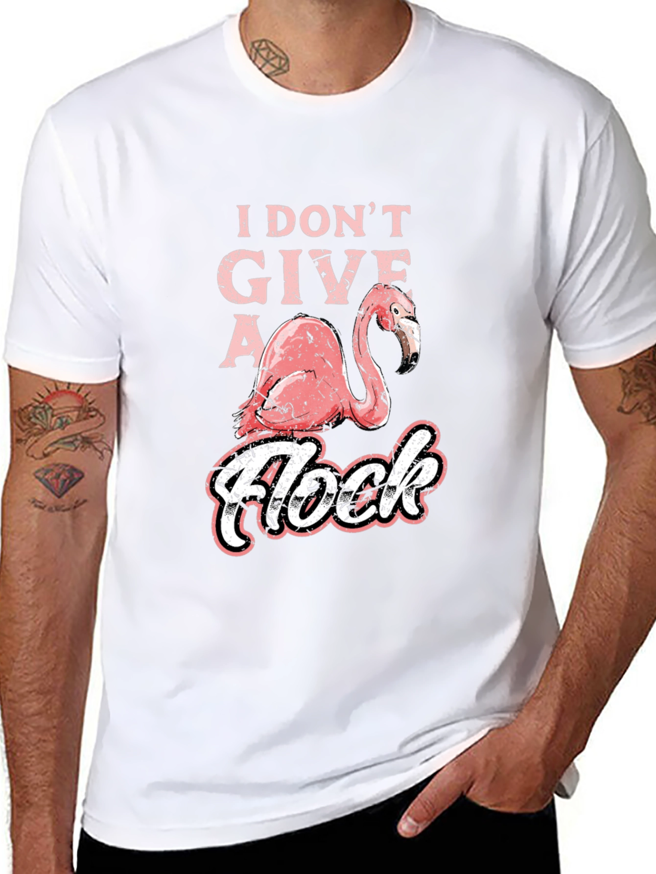 I Dont Give a Flock Flamingo Graphic T-Shirt