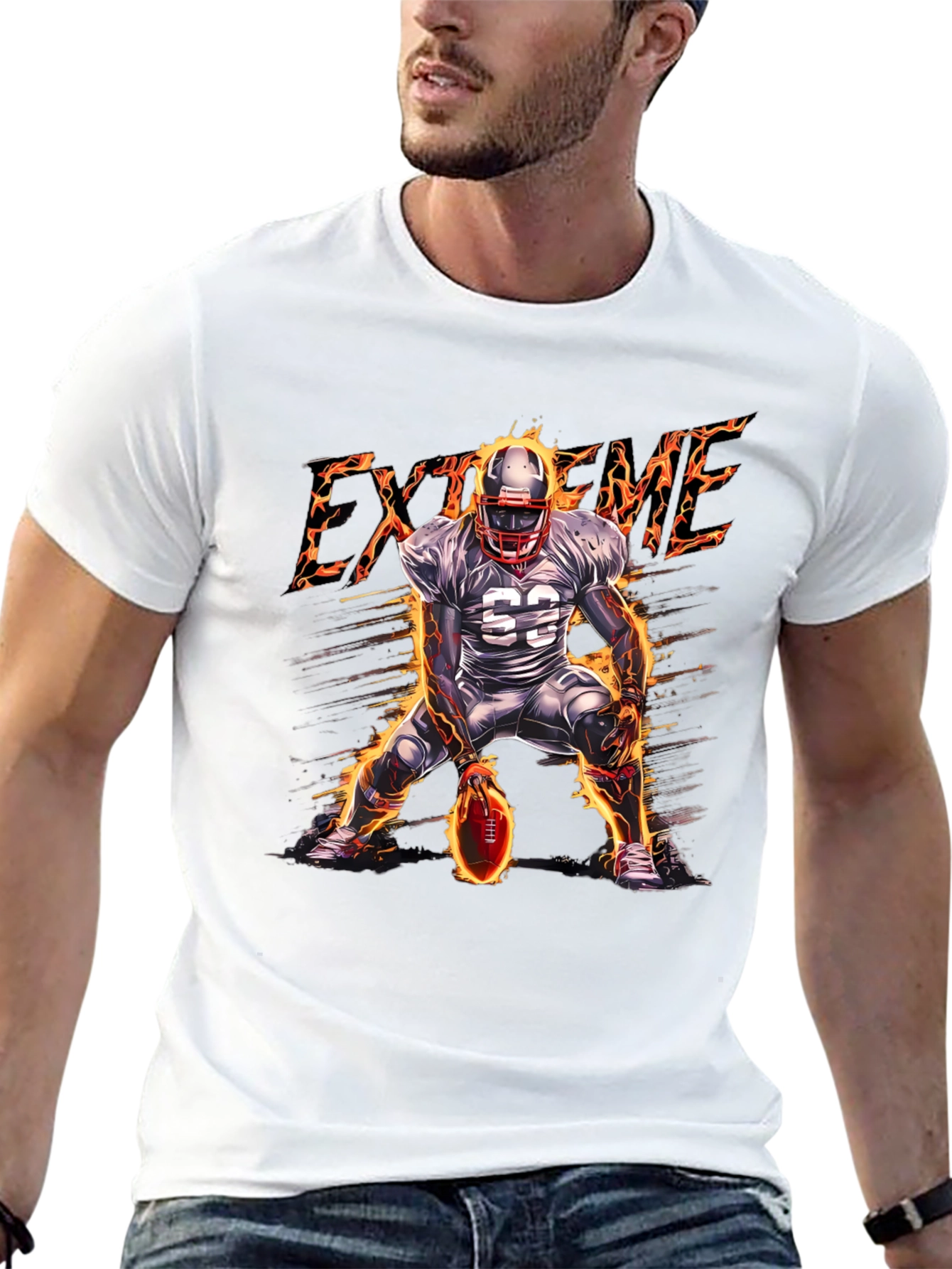 Xtreme Football Player Black T-Shirt