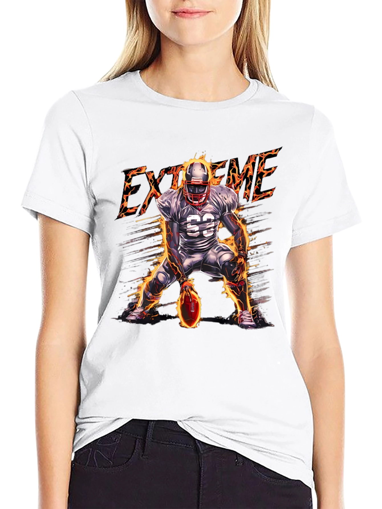 Xtreme Football Player Black T-Shirt