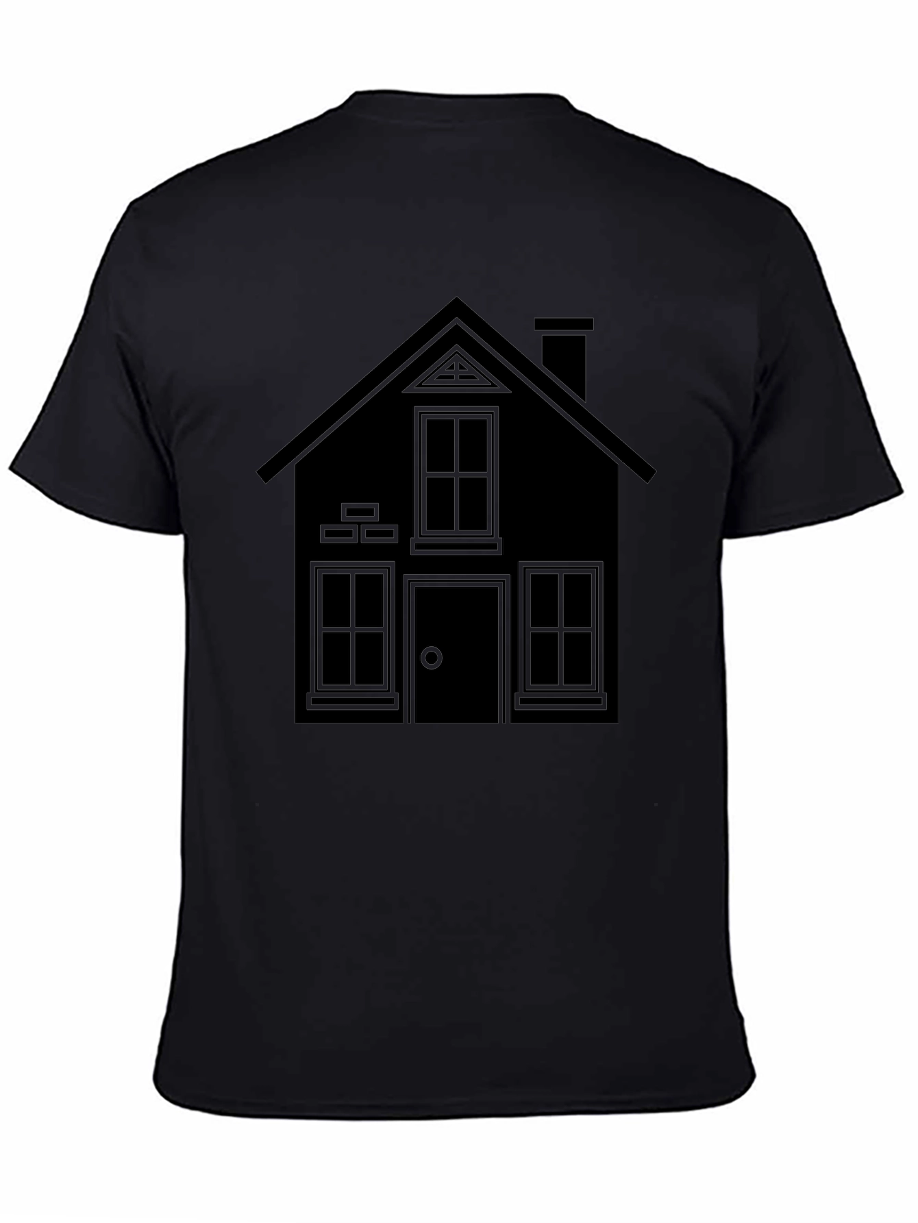 Modern Minimalist House Graphic Tee - Black