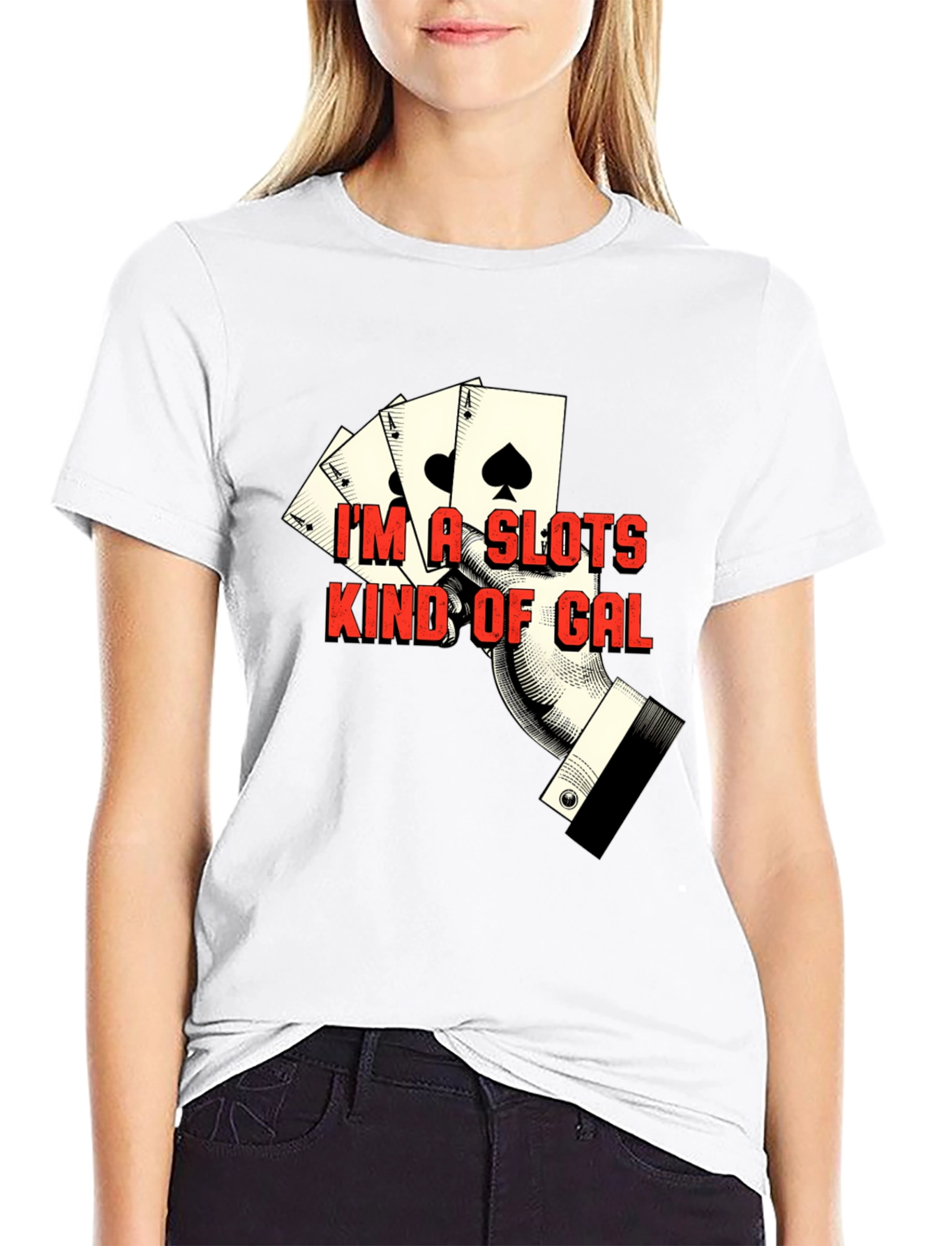 Slots Kind of Gal Black T-Shirt Casino Gambling Tee