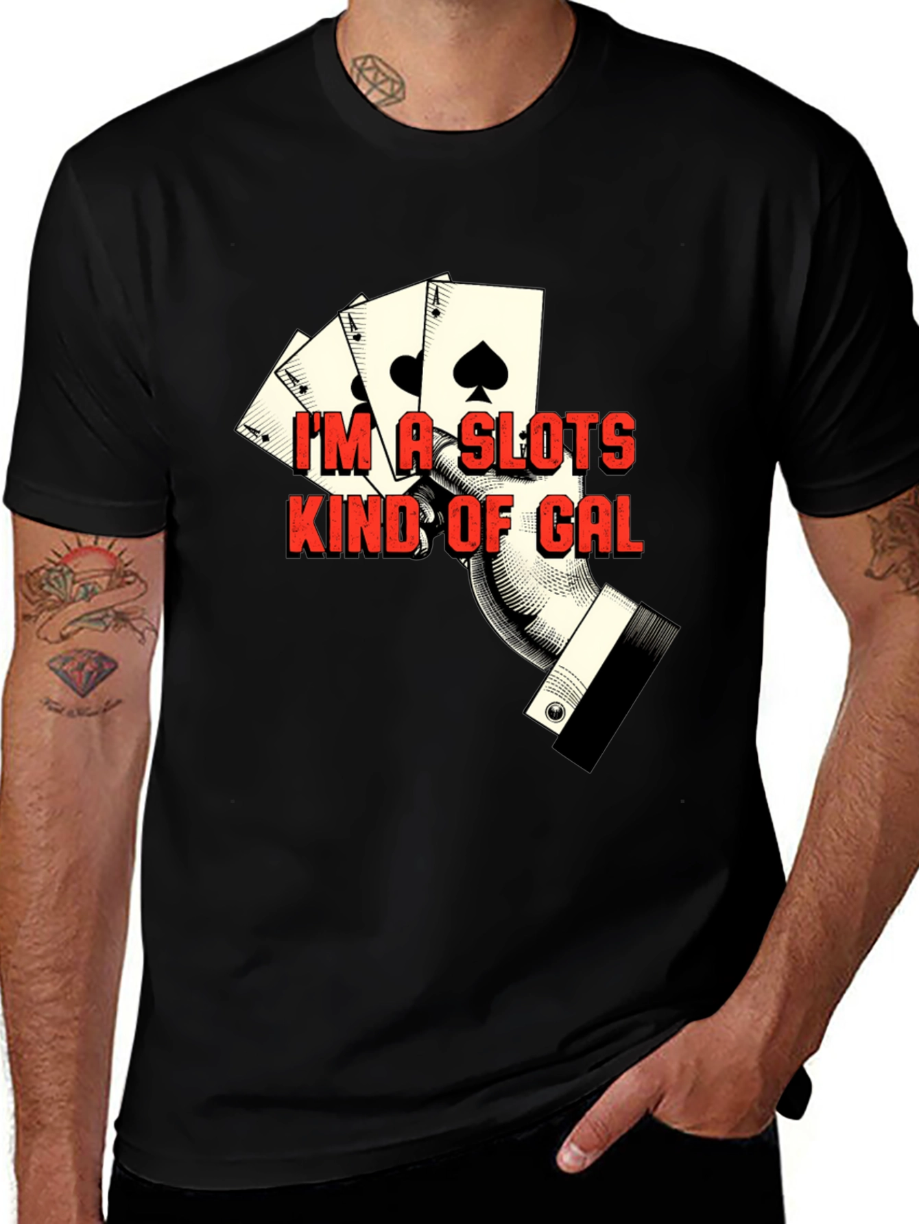 Slots Kind of Gal Black T-Shirt Casino Gambling Tee