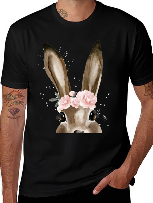 Floral Crown Bunny T-Shirt - Easter Ready