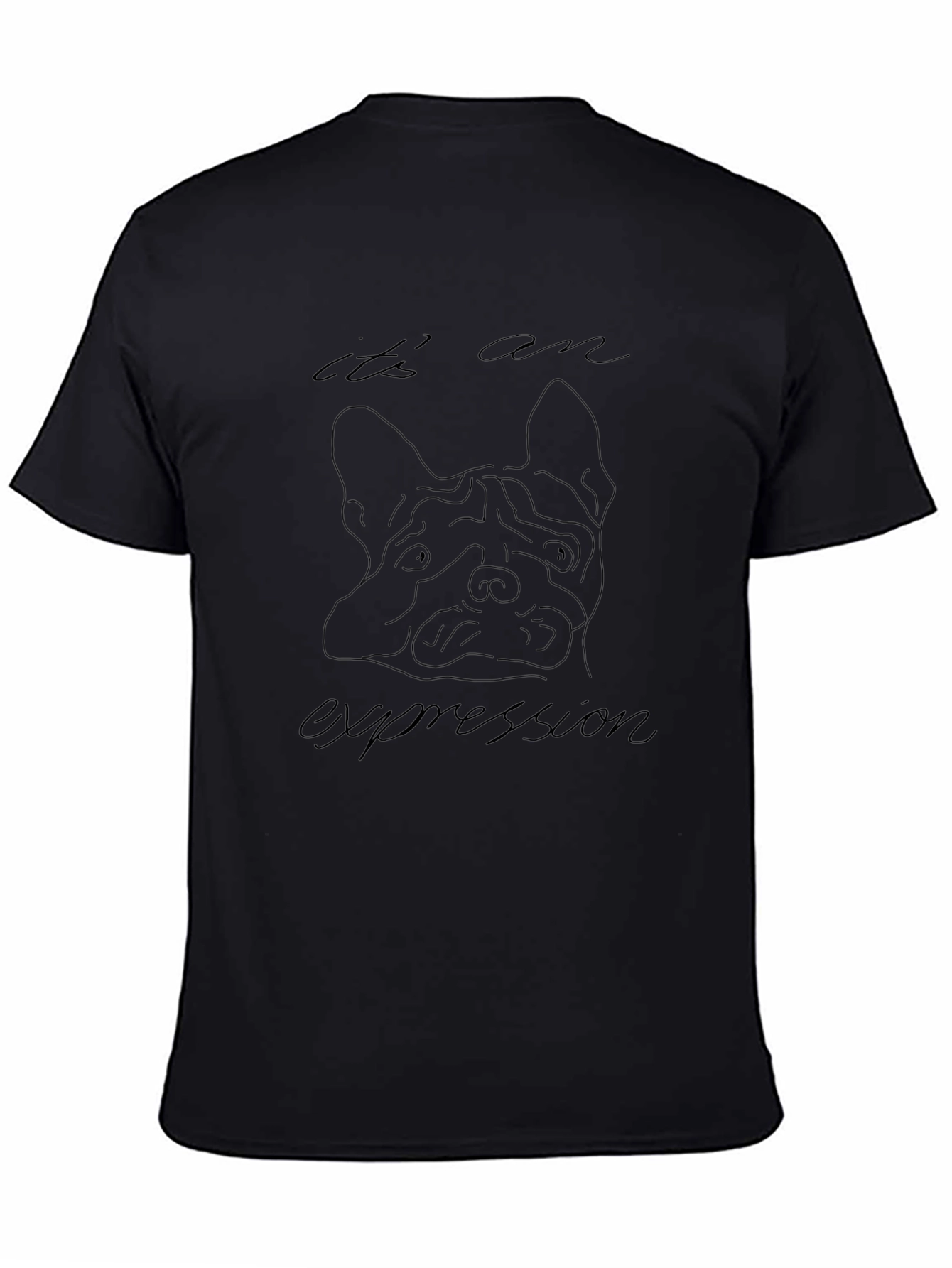 Dog Expression Graphic Black T-Shirt