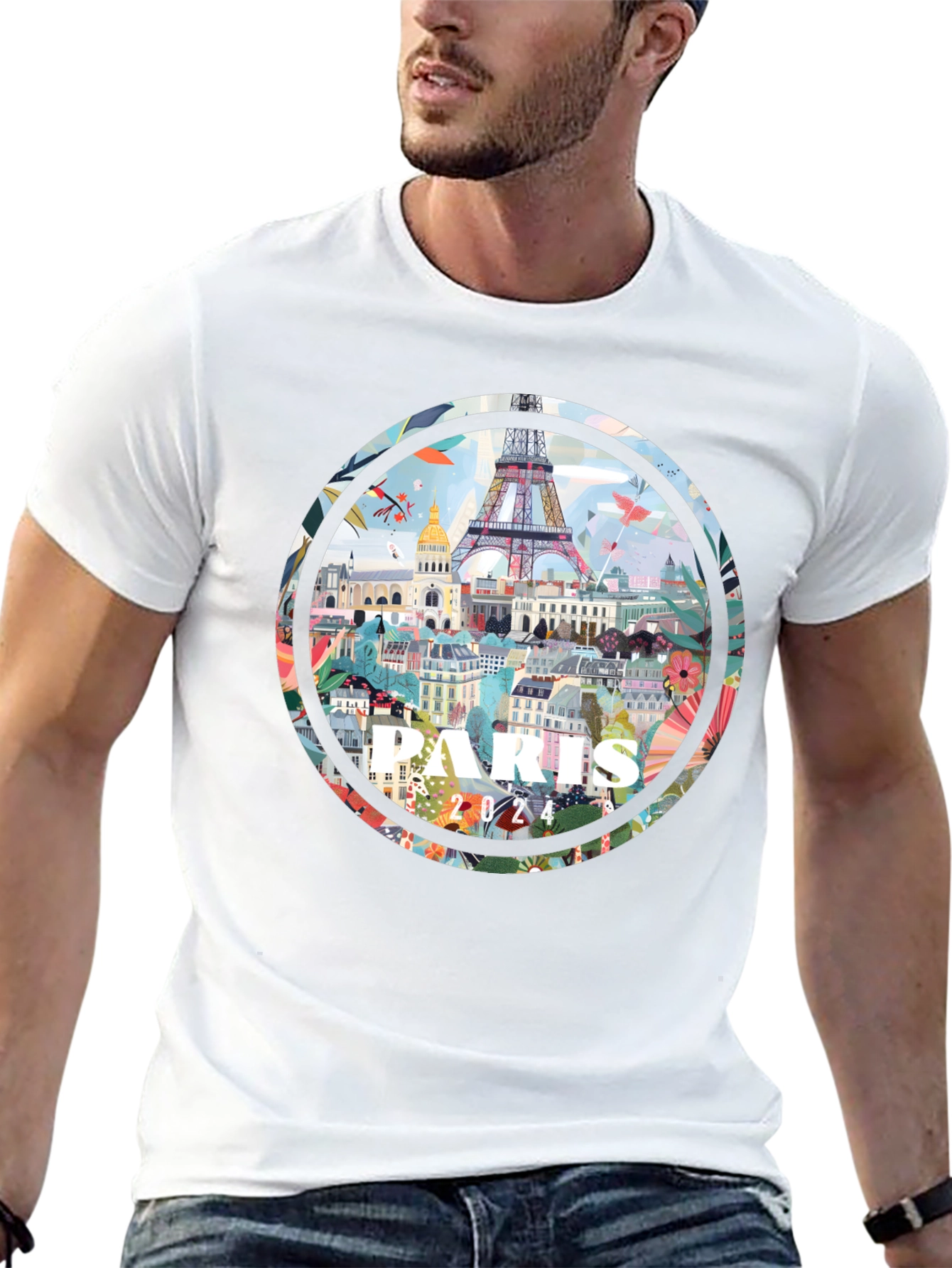 Paris 2024 Graphic Tee - Artistic Cityscape T-Shirt