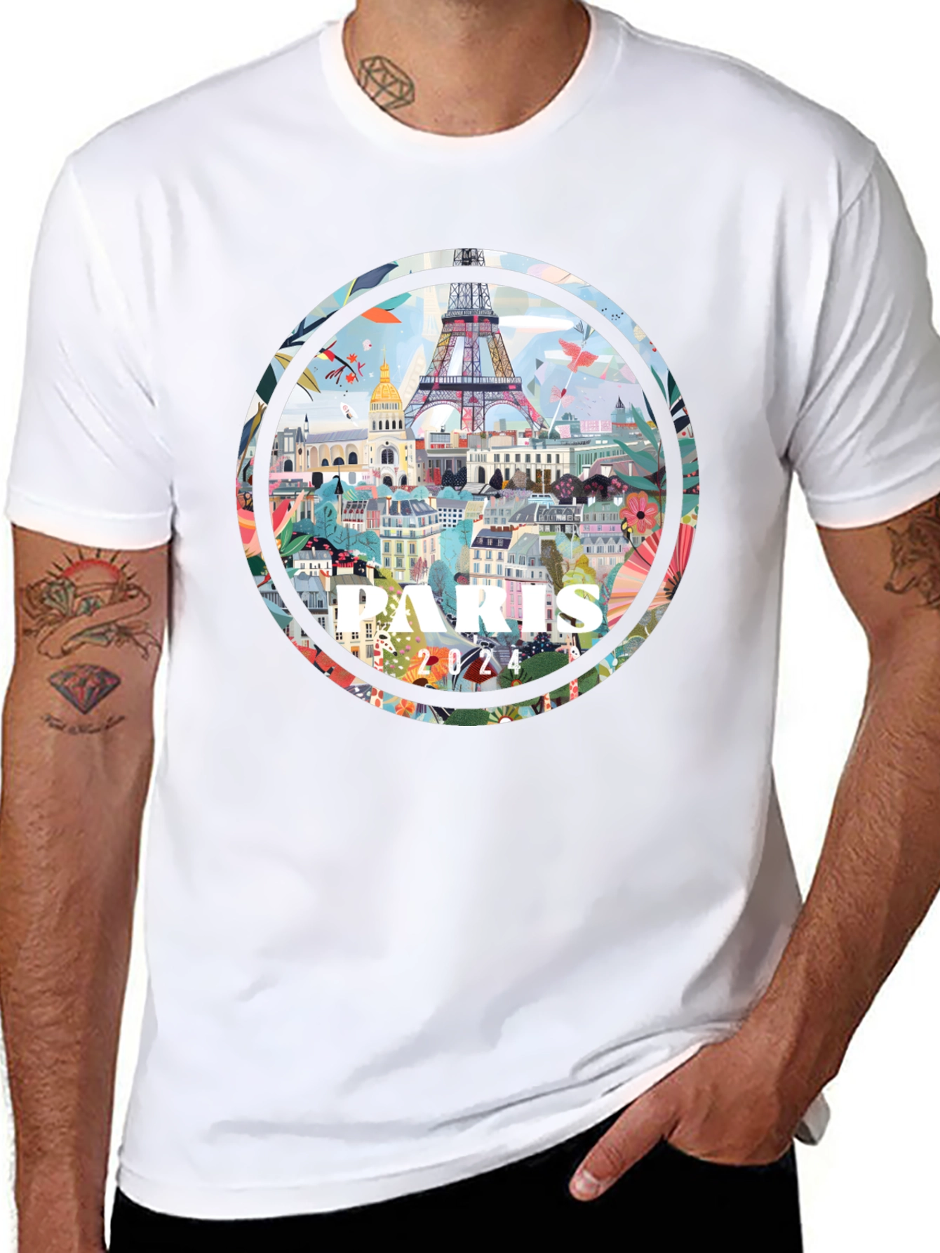 Paris 2024 Graphic Tee - Artistic Cityscape T-Shirt