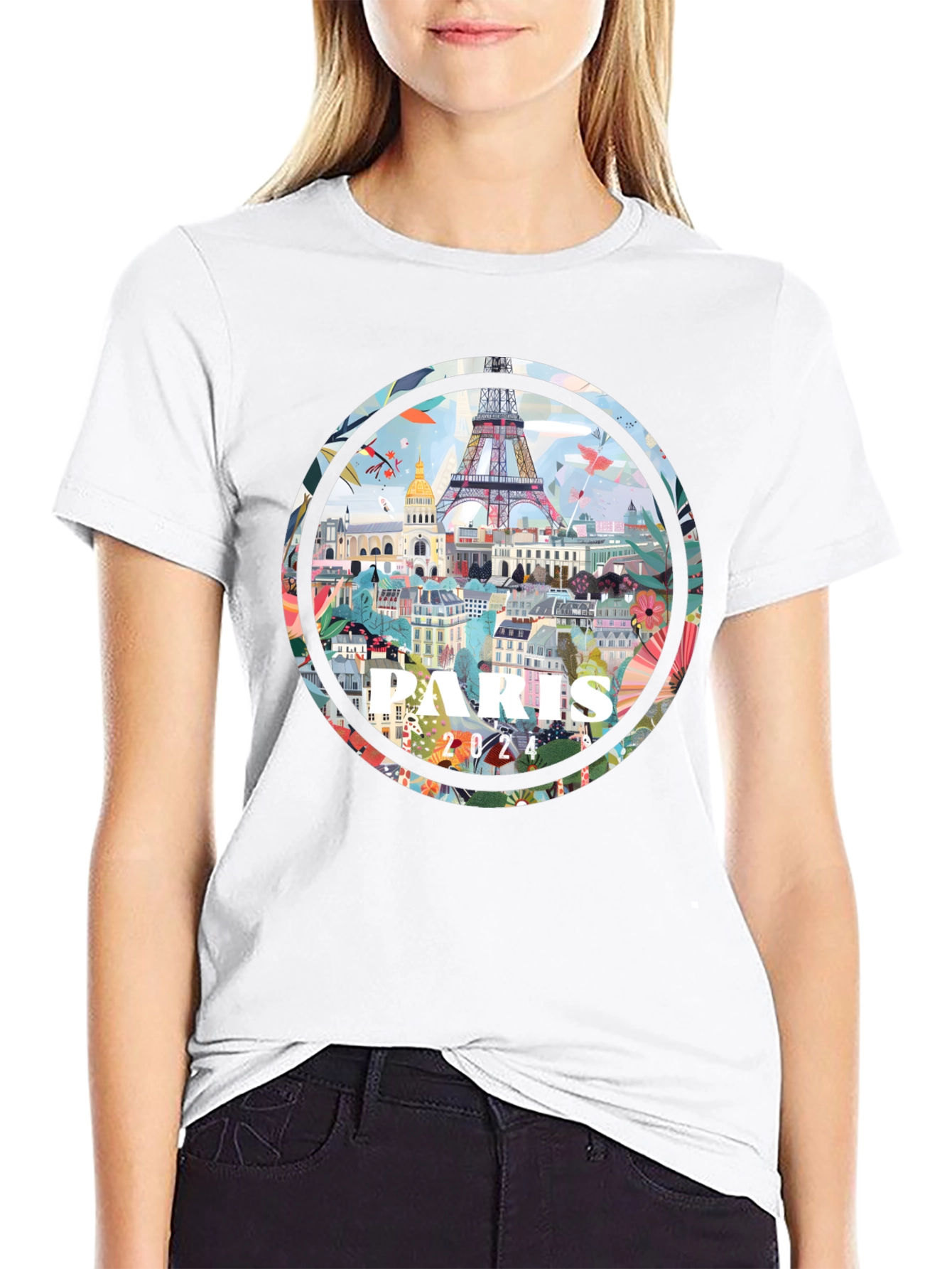 Paris 2024 Graphic Tee - Artistic Cityscape T-Shirt