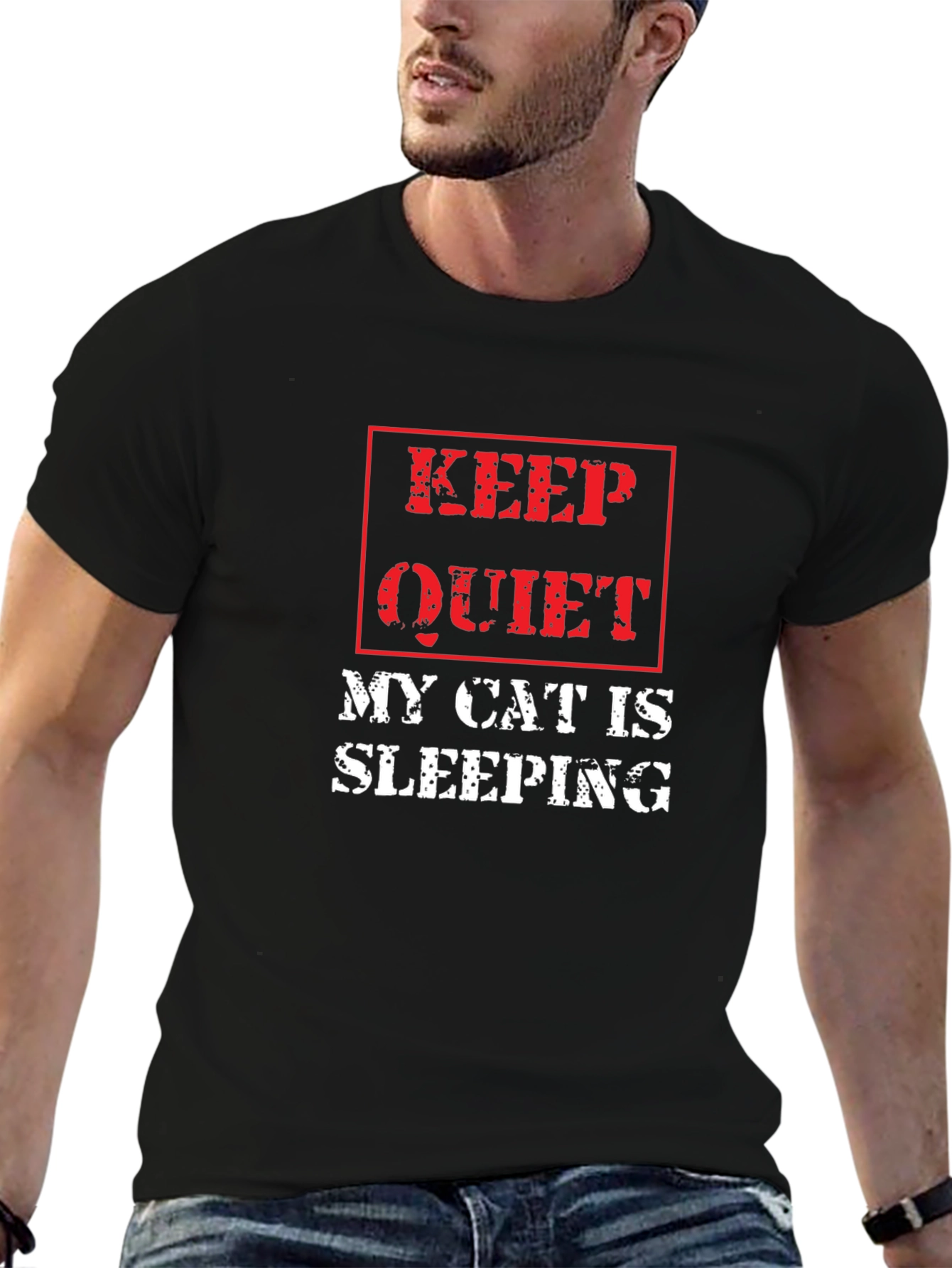 Keep Quiet My Cat is Sleeping T-Shirt