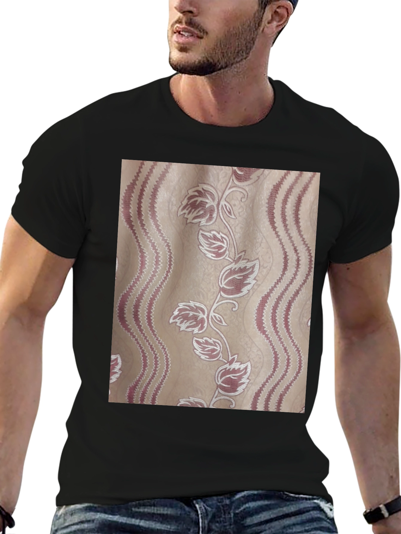 Floral Pattern Tee - Stylish Graphic Print T-Shirt