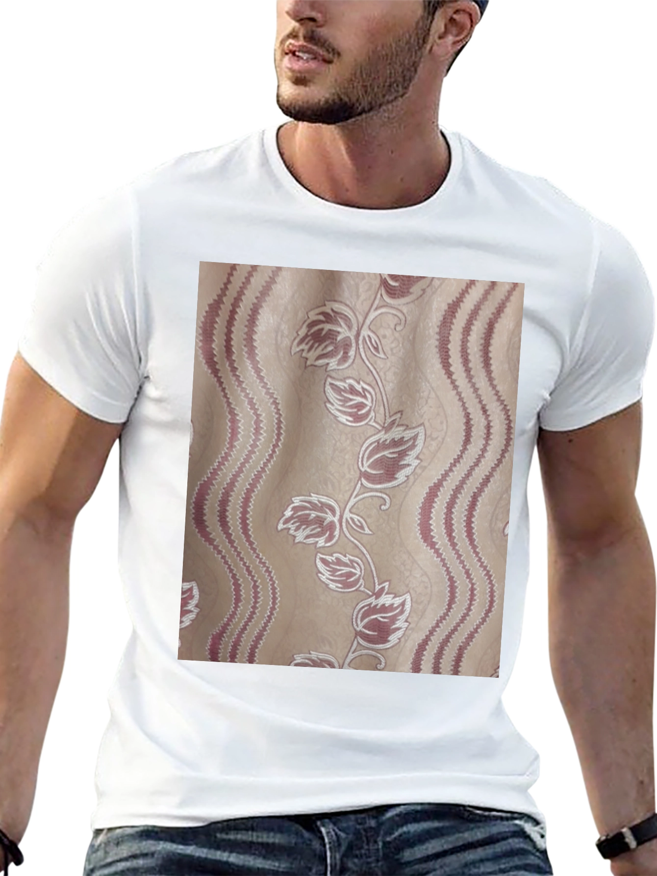 Floral Pattern Tee - Stylish Graphic Print T-Shirt
