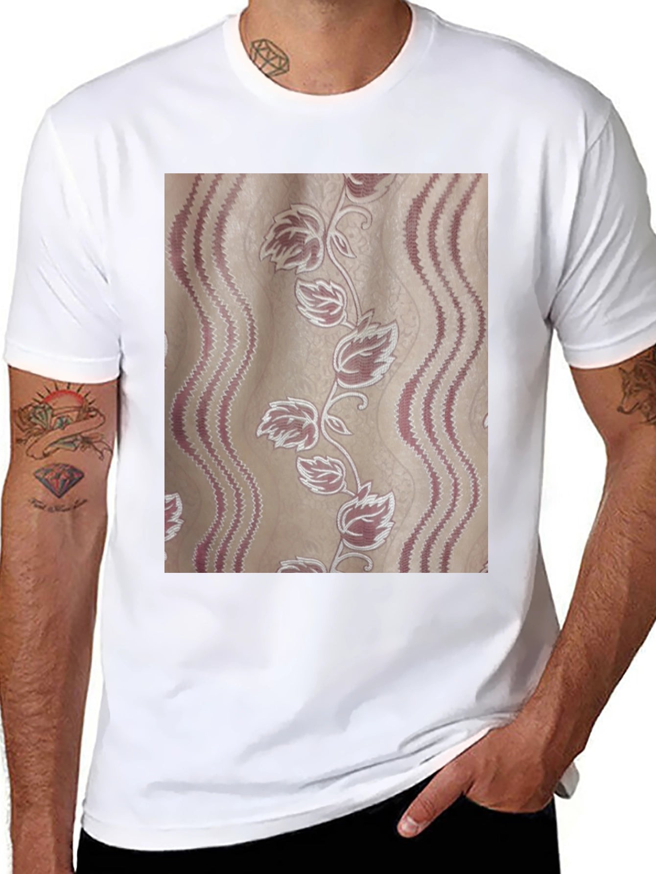 Floral Pattern Tee - Stylish Graphic Print T-Shirt