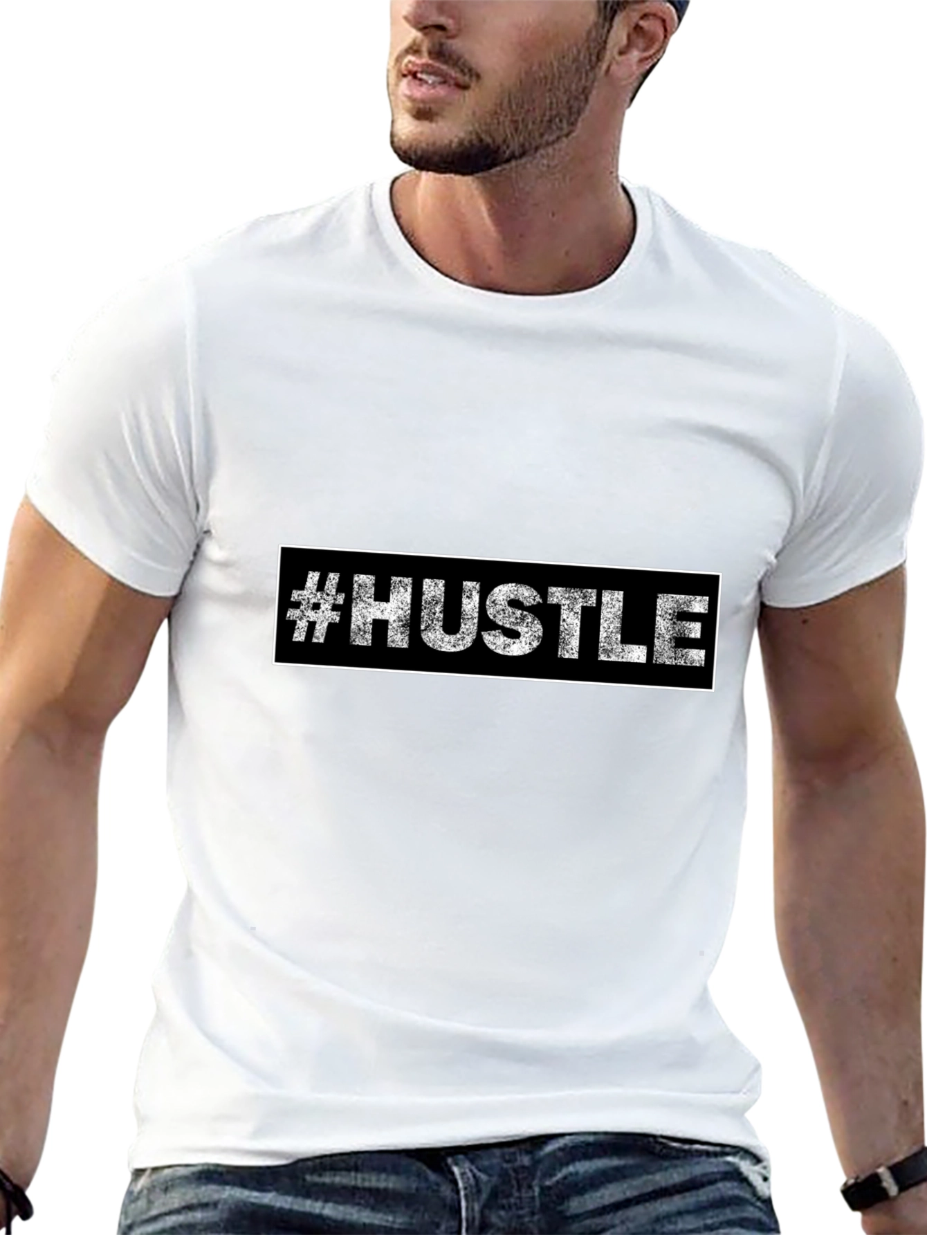 Hustle Graphic Tee - Black Cotton T-Shirt
