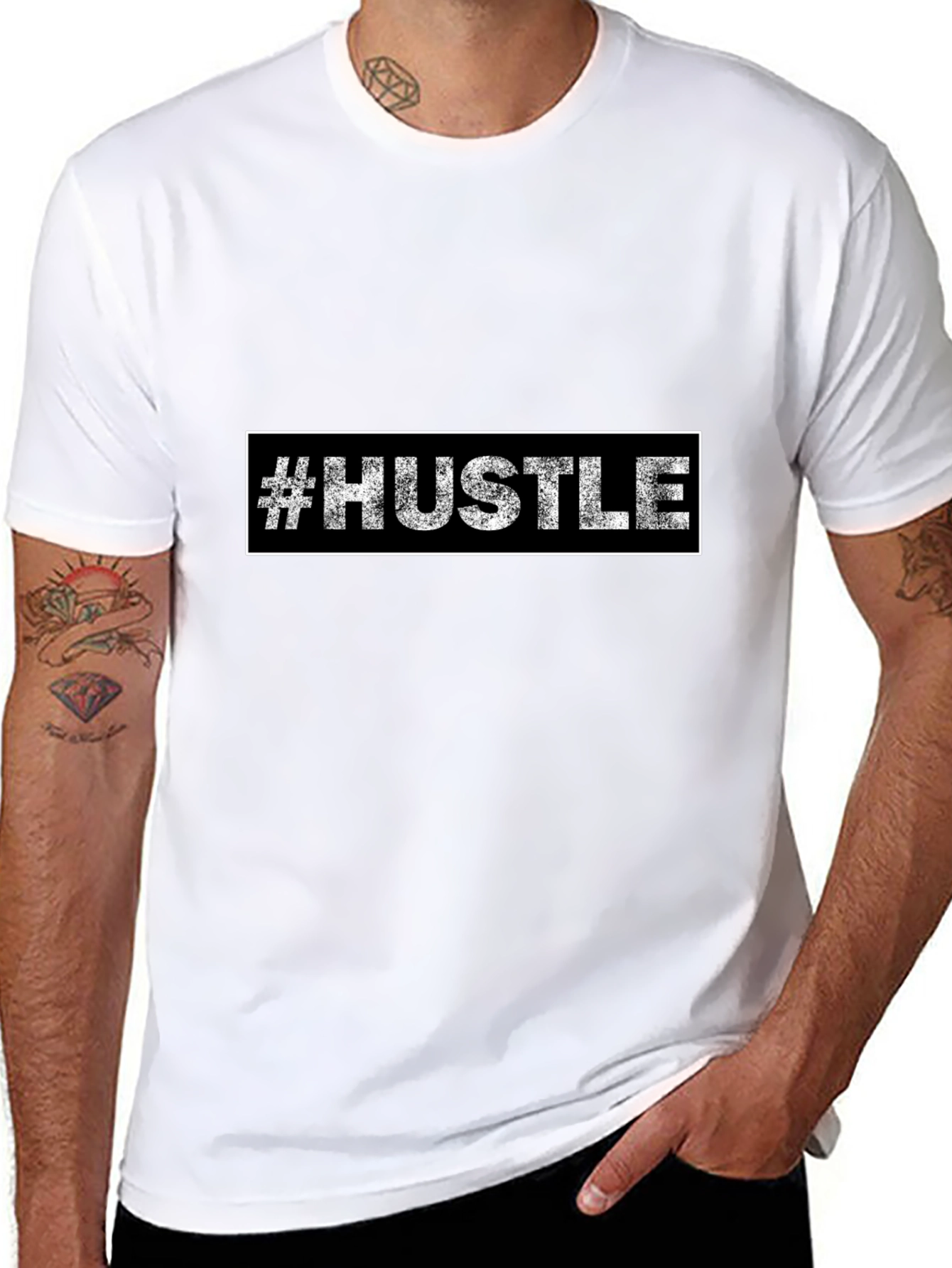 Hustle Graphic Tee - Black Cotton T-Shirt