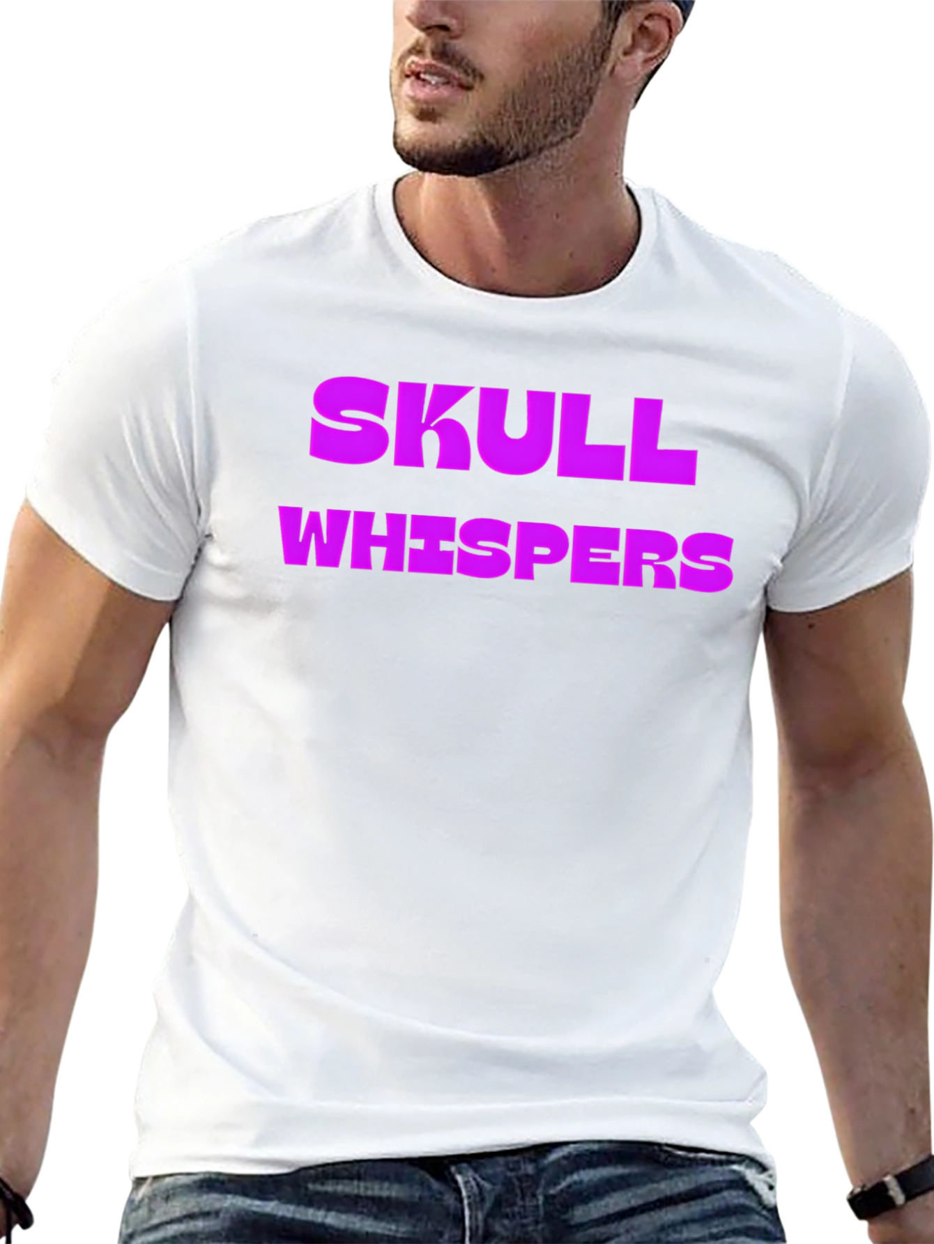 Skull Whispers Graphic Tee - Black Cotton