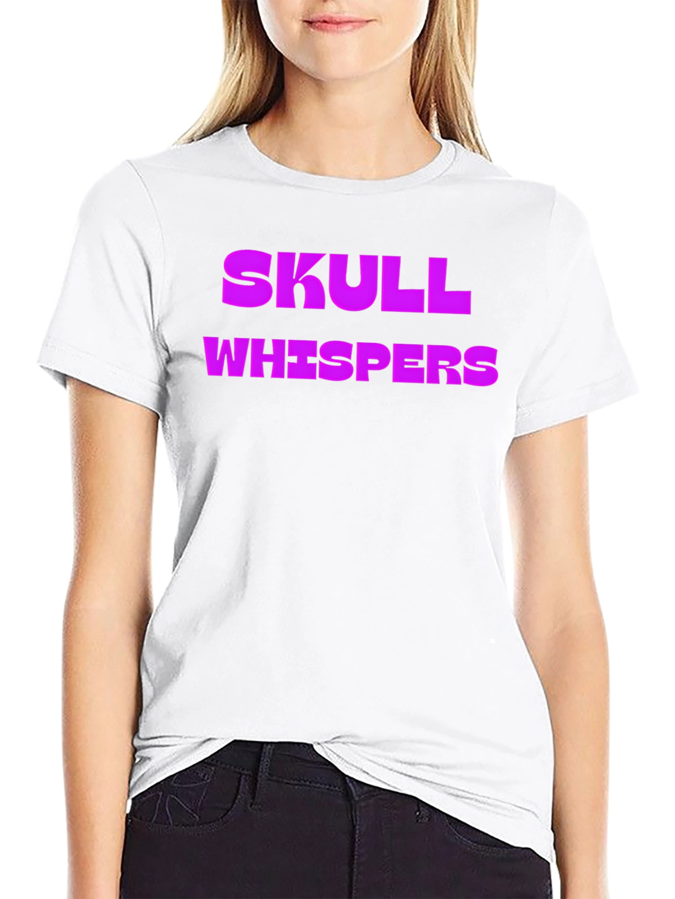 Skull Whispers Graphic Tee - Black Cotton