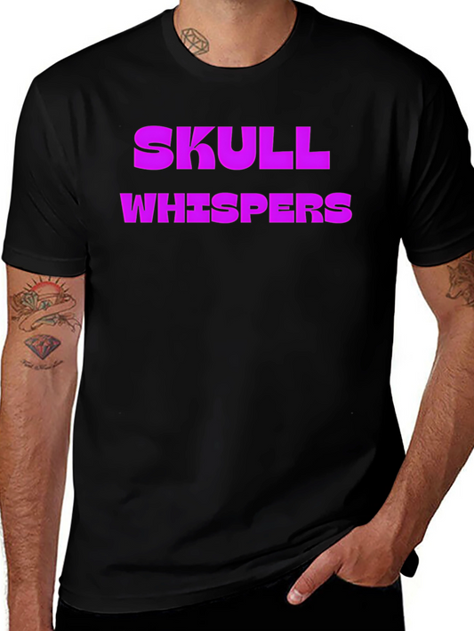 Skull Whispers Graphic Tee - Black Cotton