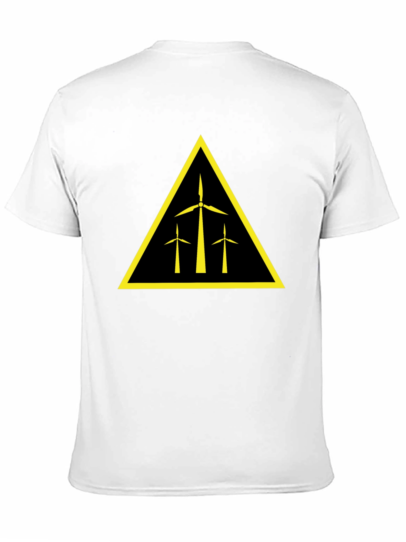Wind Turbine Warning Sign Black T-Shirt