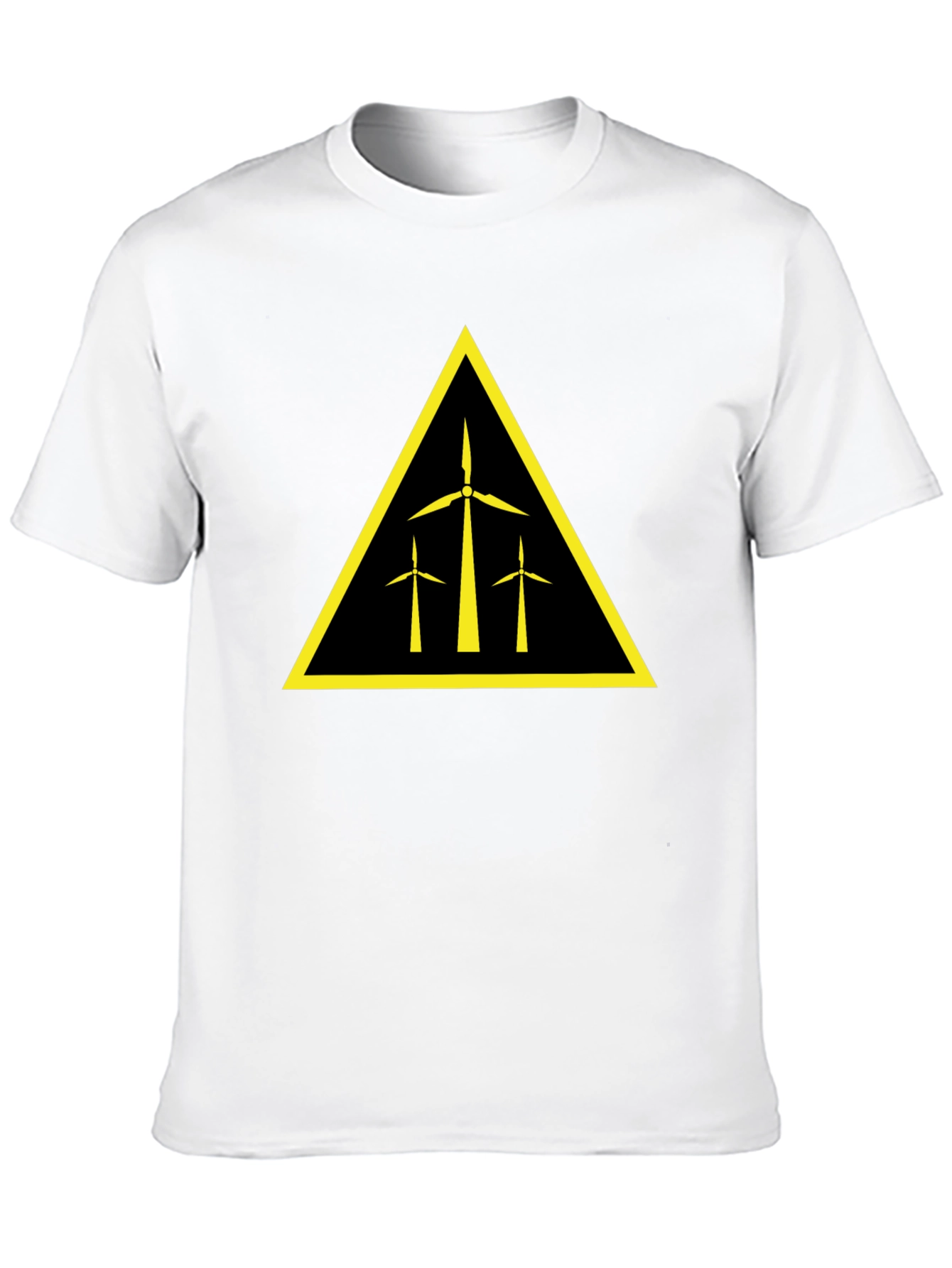 Wind Turbine Warning Sign Black T-Shirt