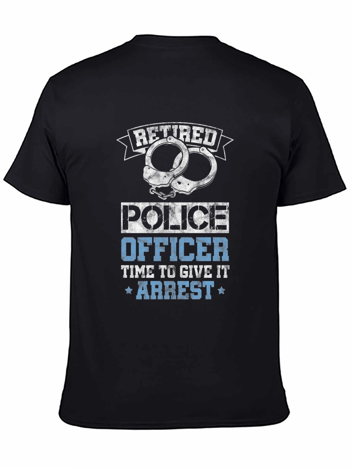 Retired Police Officer T-Shirt Handcuffs Design