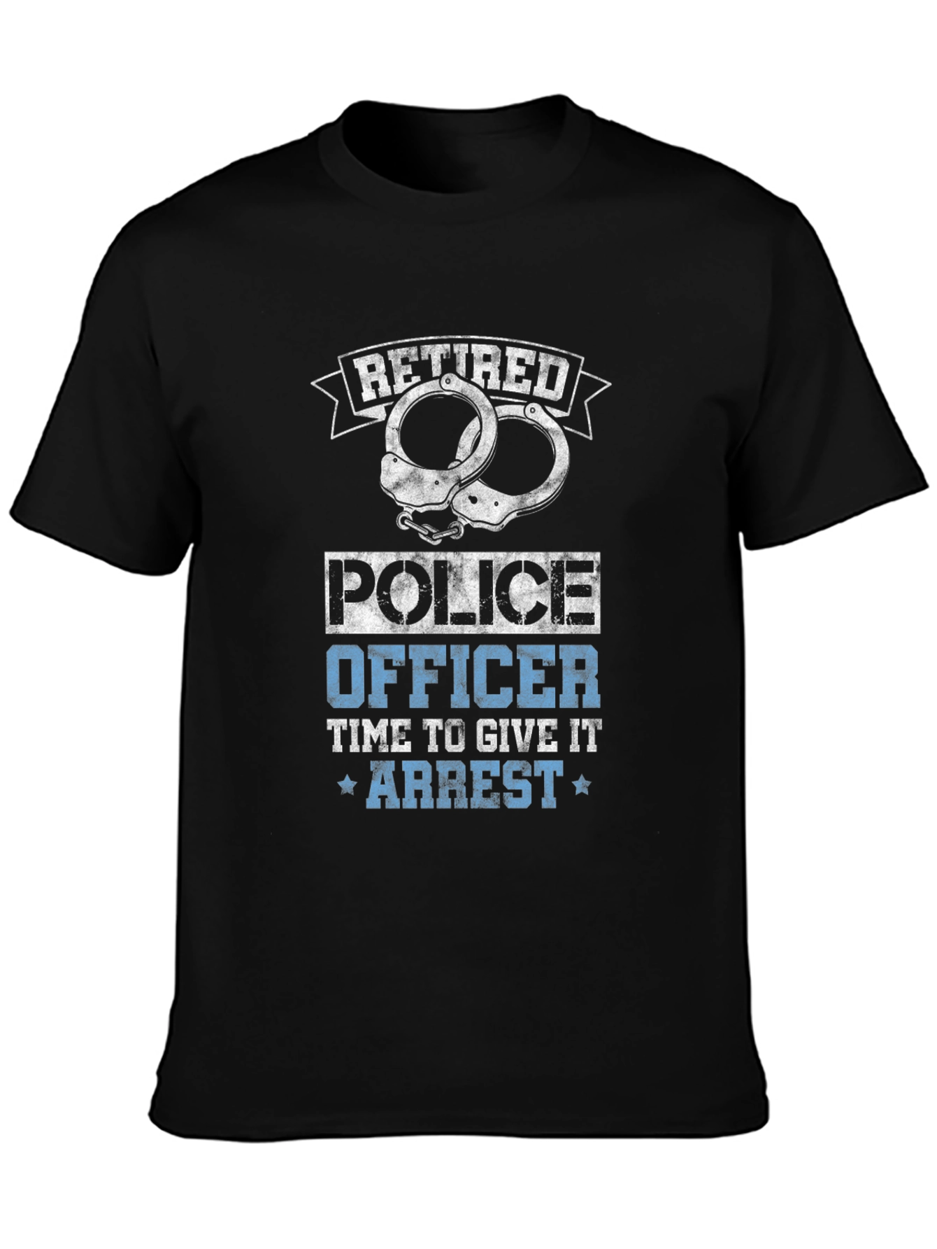 Retired Police Officer T-Shirt Handcuffs Design
