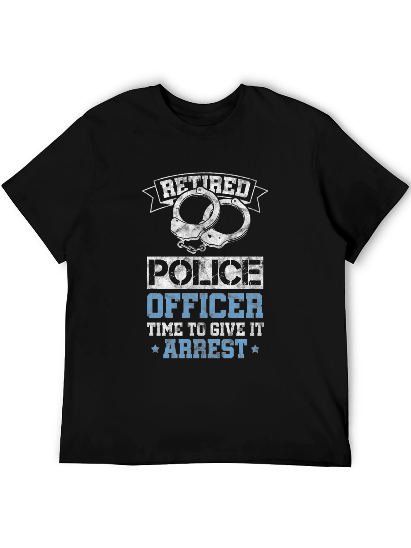 Retired Police Officer T-Shirt Handcuffs Design