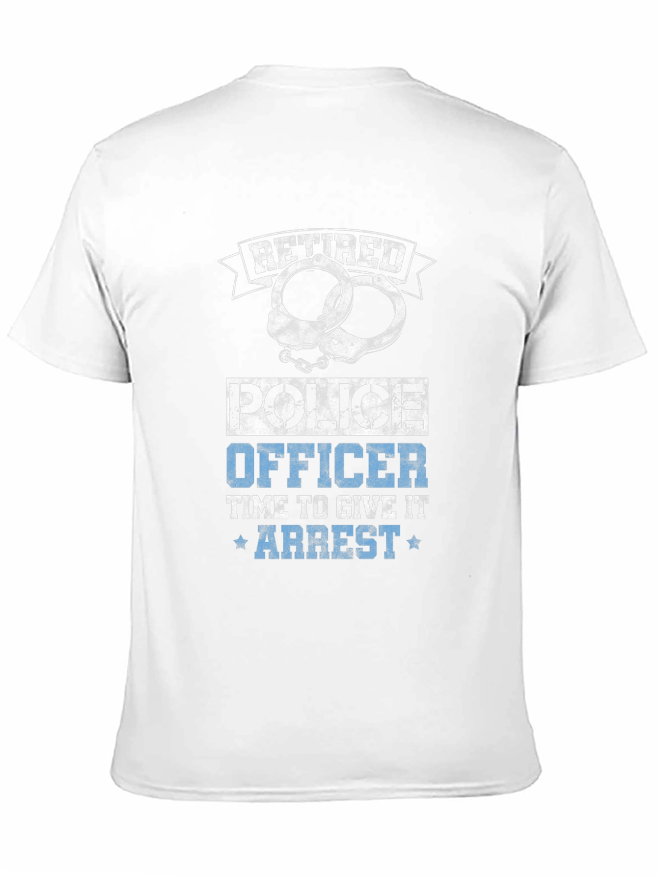 Retired Police Officer T-Shirt Handcuffs Design