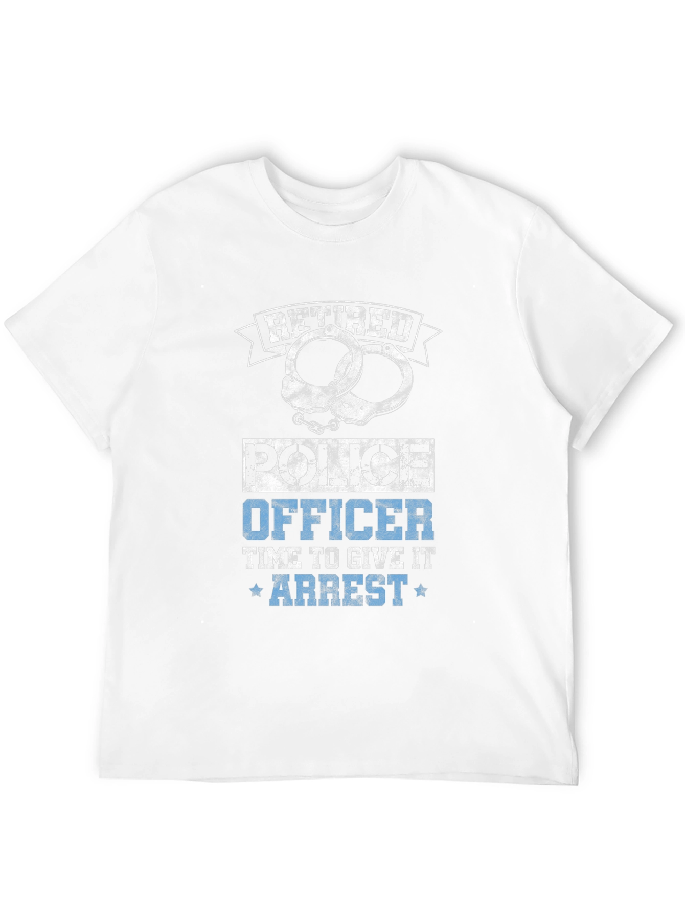 Retired Police Officer T-Shirt Handcuffs Design