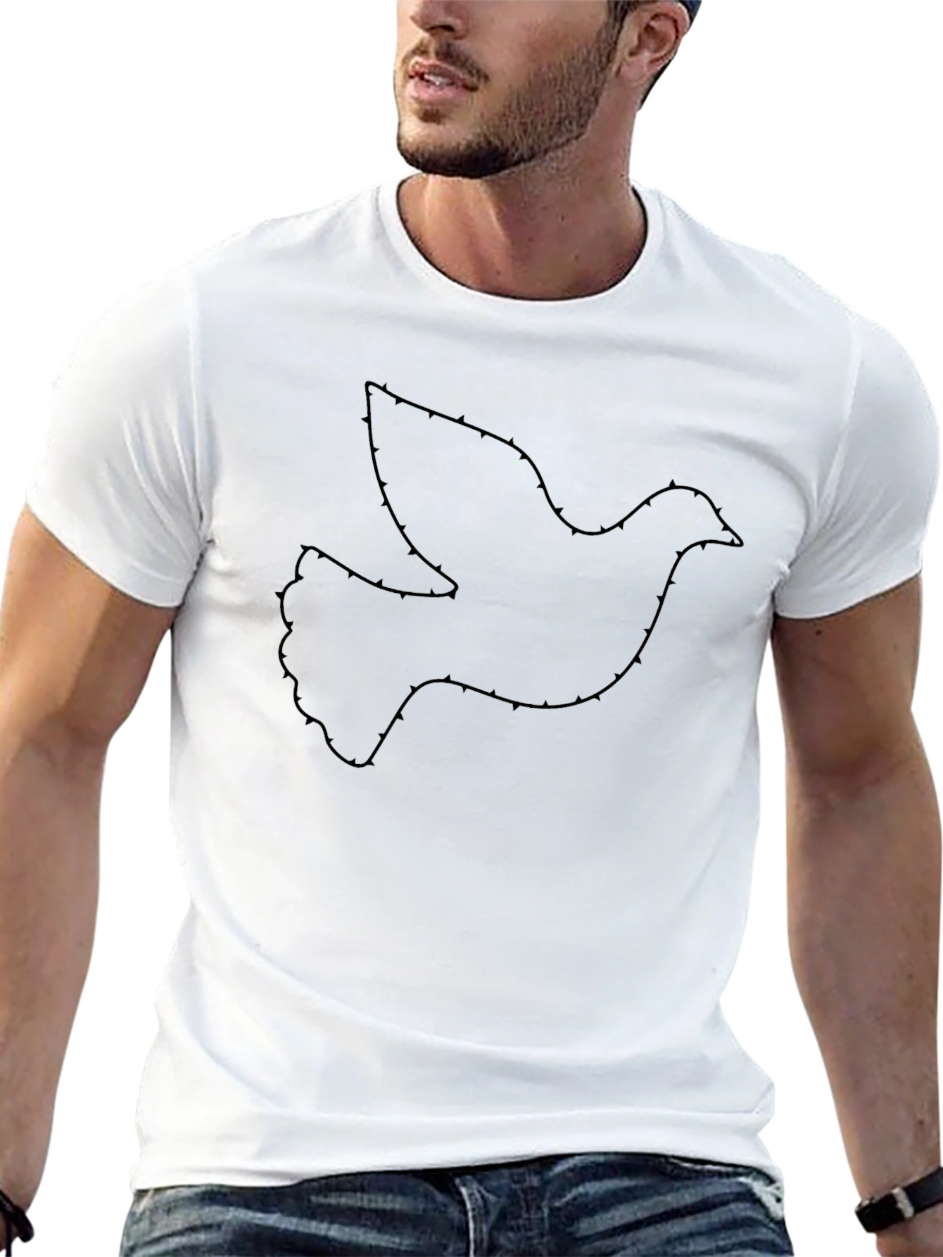 Dove Outline Black T-Shirt