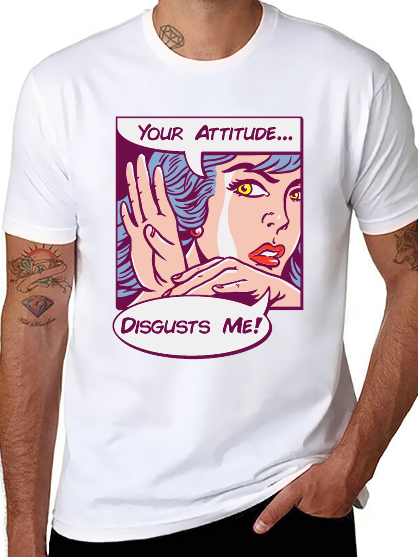 Attitude Disgusts Me Pop Art Graphic Tee