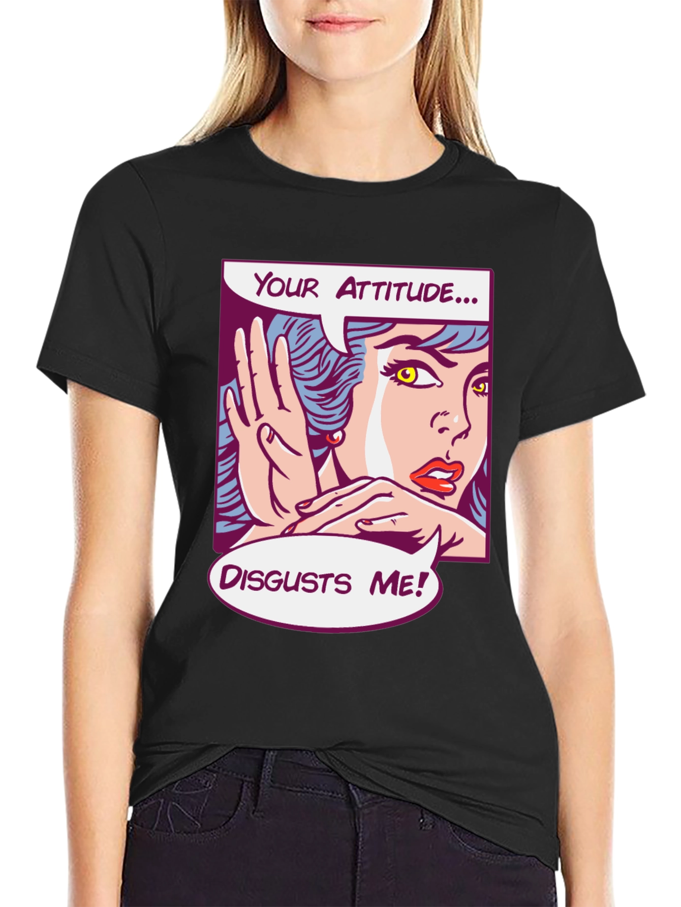 Attitude Disgusts Me Pop Art Graphic Tee