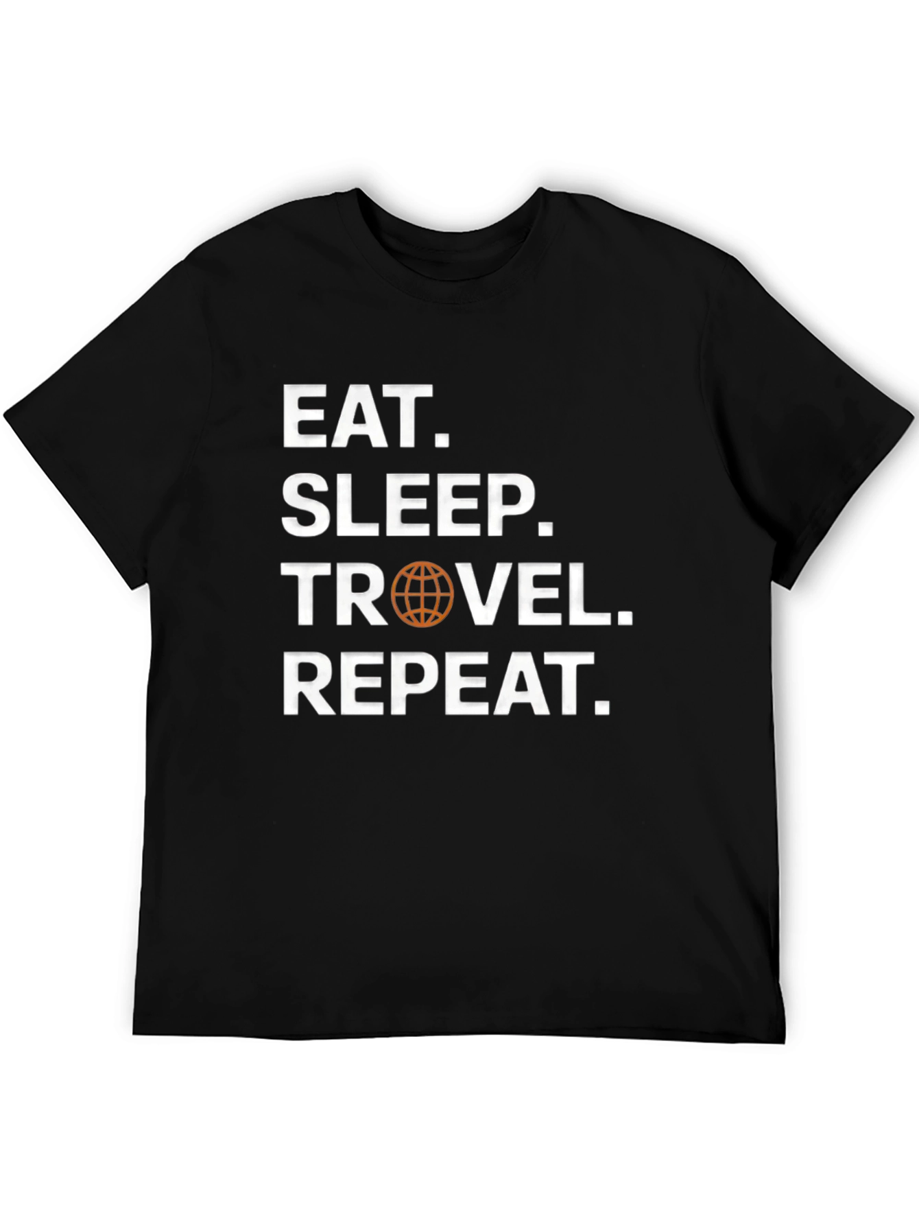 Eat Sleep Travel Repeat Black T-Shirt