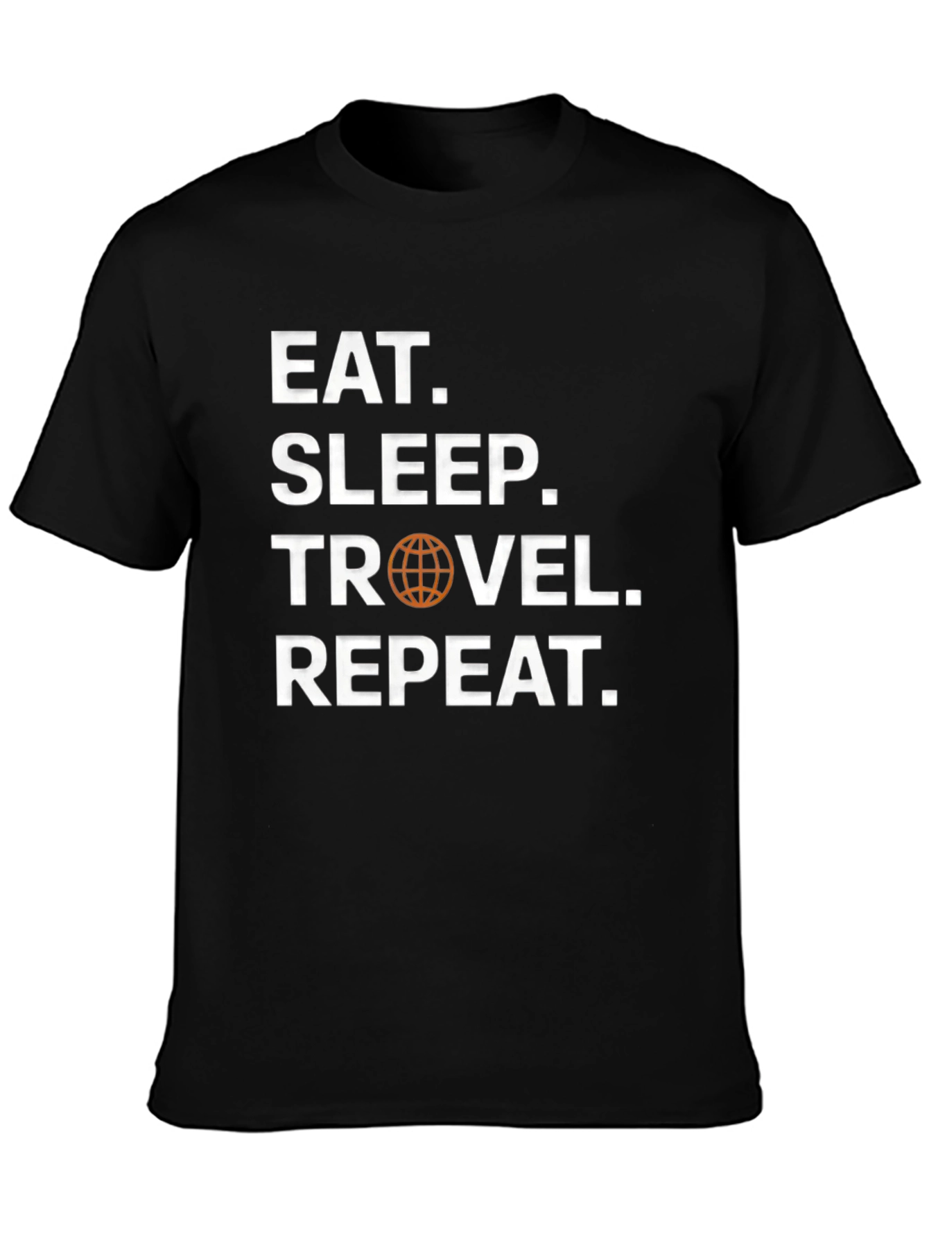 Eat Sleep Travel Repeat Black T-Shirt